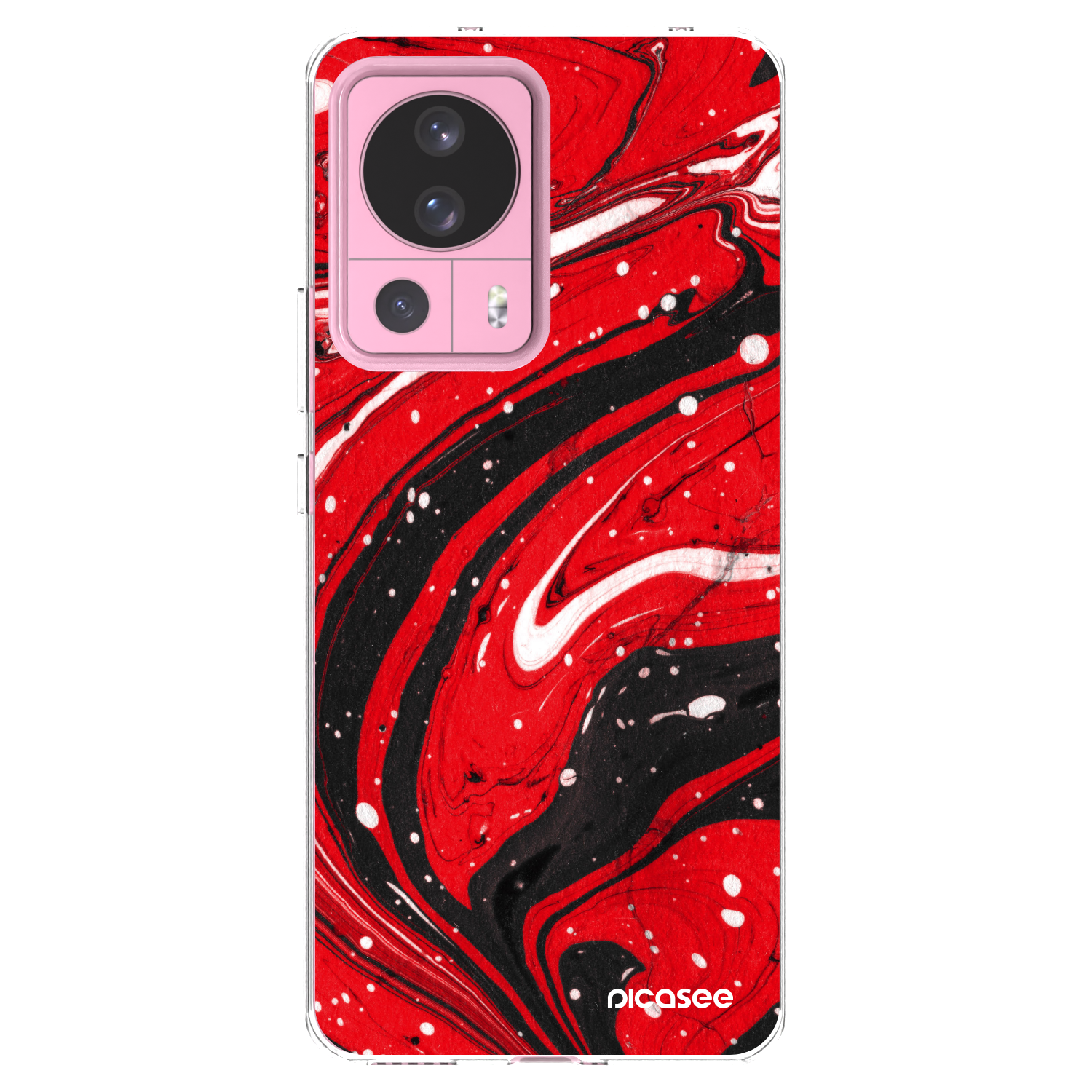 Picasee átlátszó szilikon tok az alábbi mobiltelefonokra Xiaomi 13 Lite - Red black