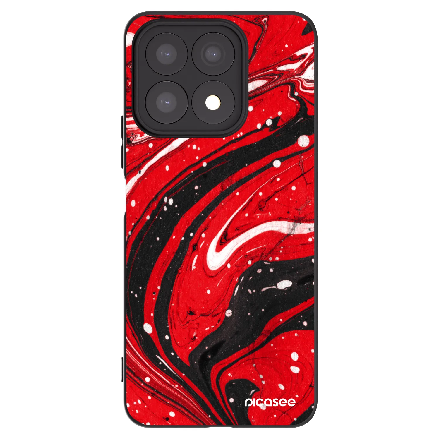 Picasee fekete szilikon tok az alábbi mobiltelefonokra Honor X8a - Red black