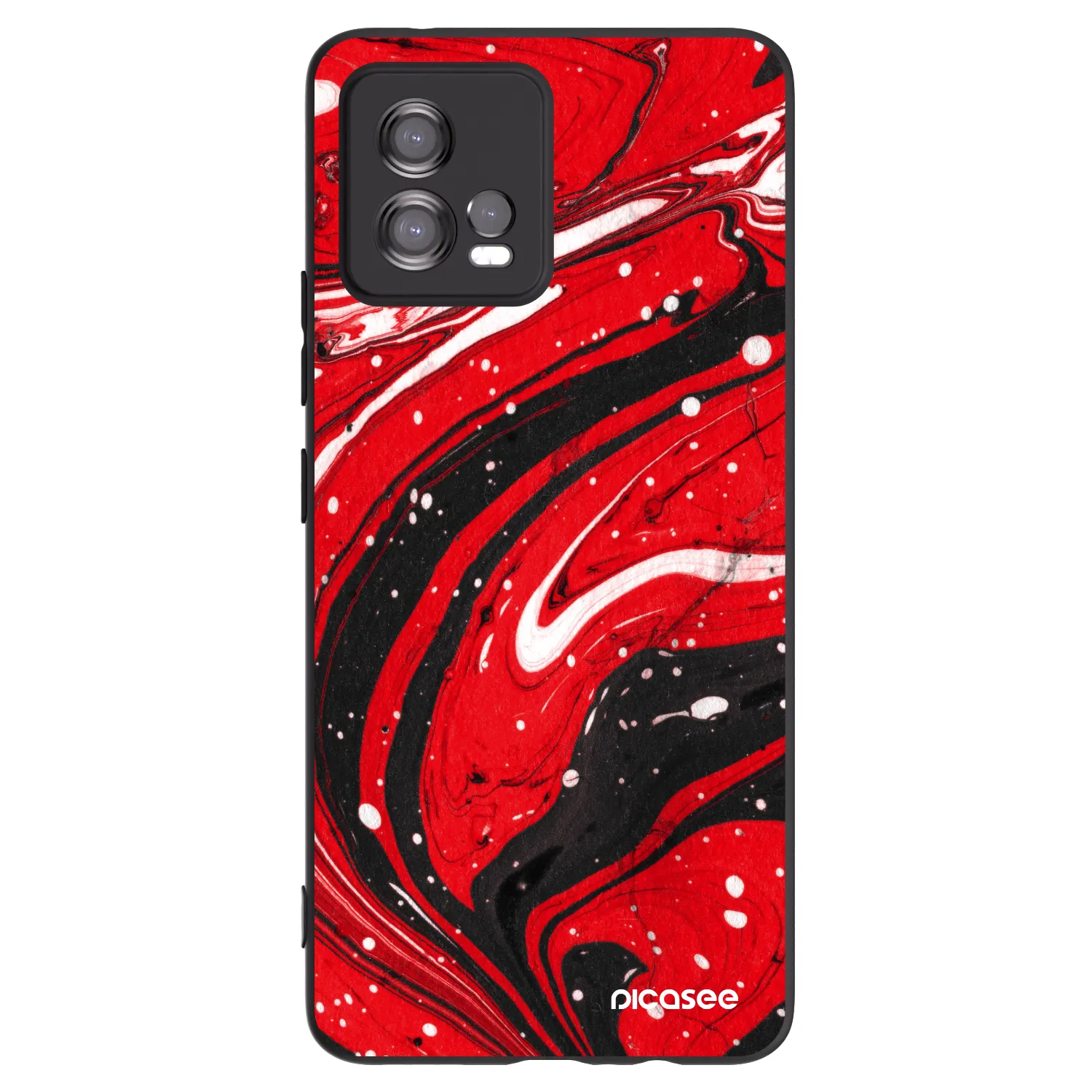 Picasee fekete szilikon tok az alábbi mobiltelefonokra Motorola Moto G72 - Red black