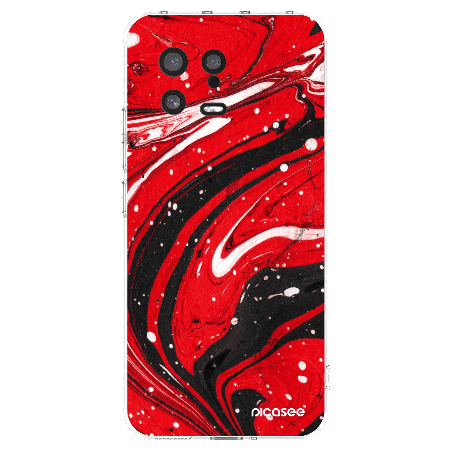 Picasee átlátszó szilikon tok az alábbi mobiltelefonokra Xiaomi 13 - Red black