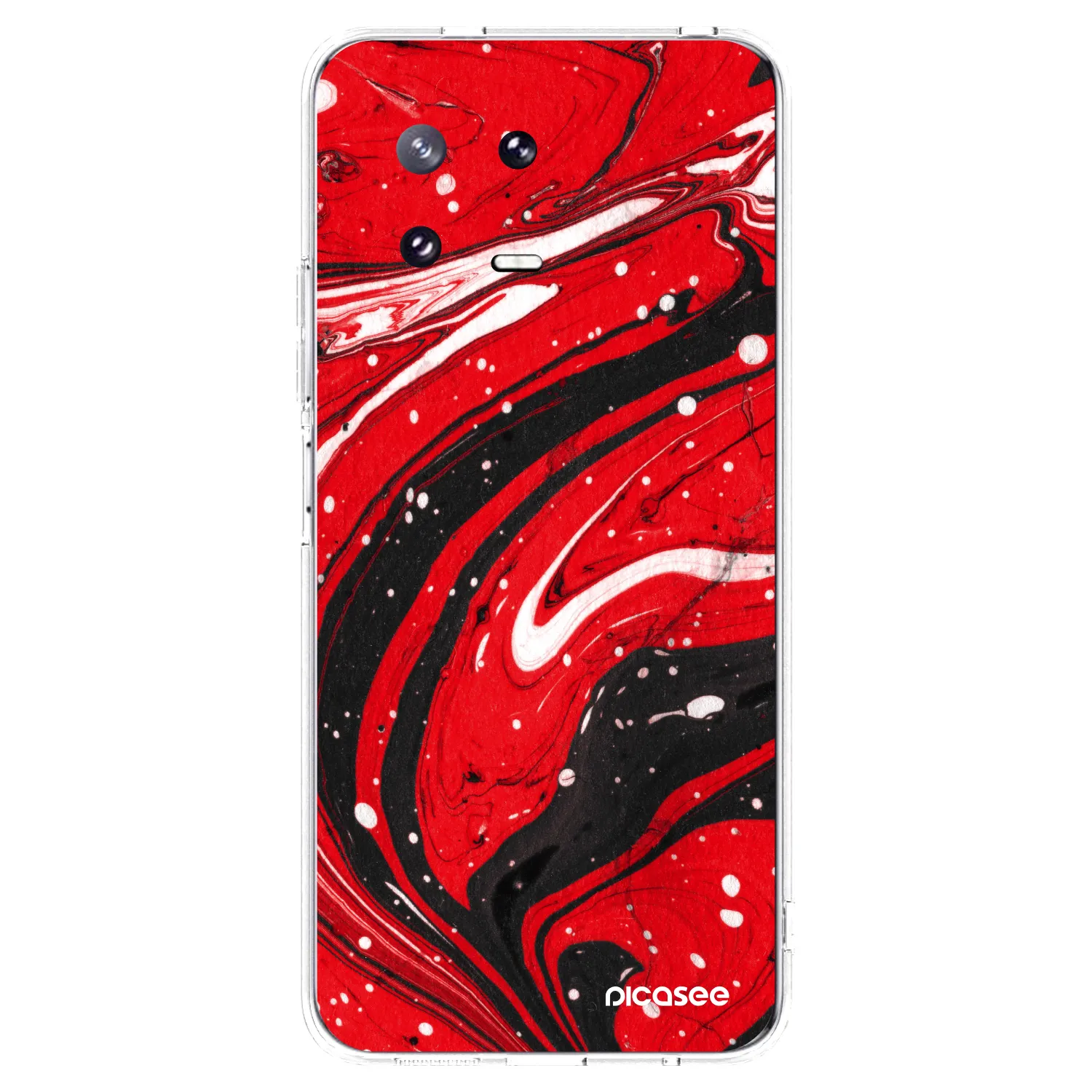 Picasee átlátszó szilikon tok az alábbi mobiltelefonokra Xiaomi 13 Pro - Red black