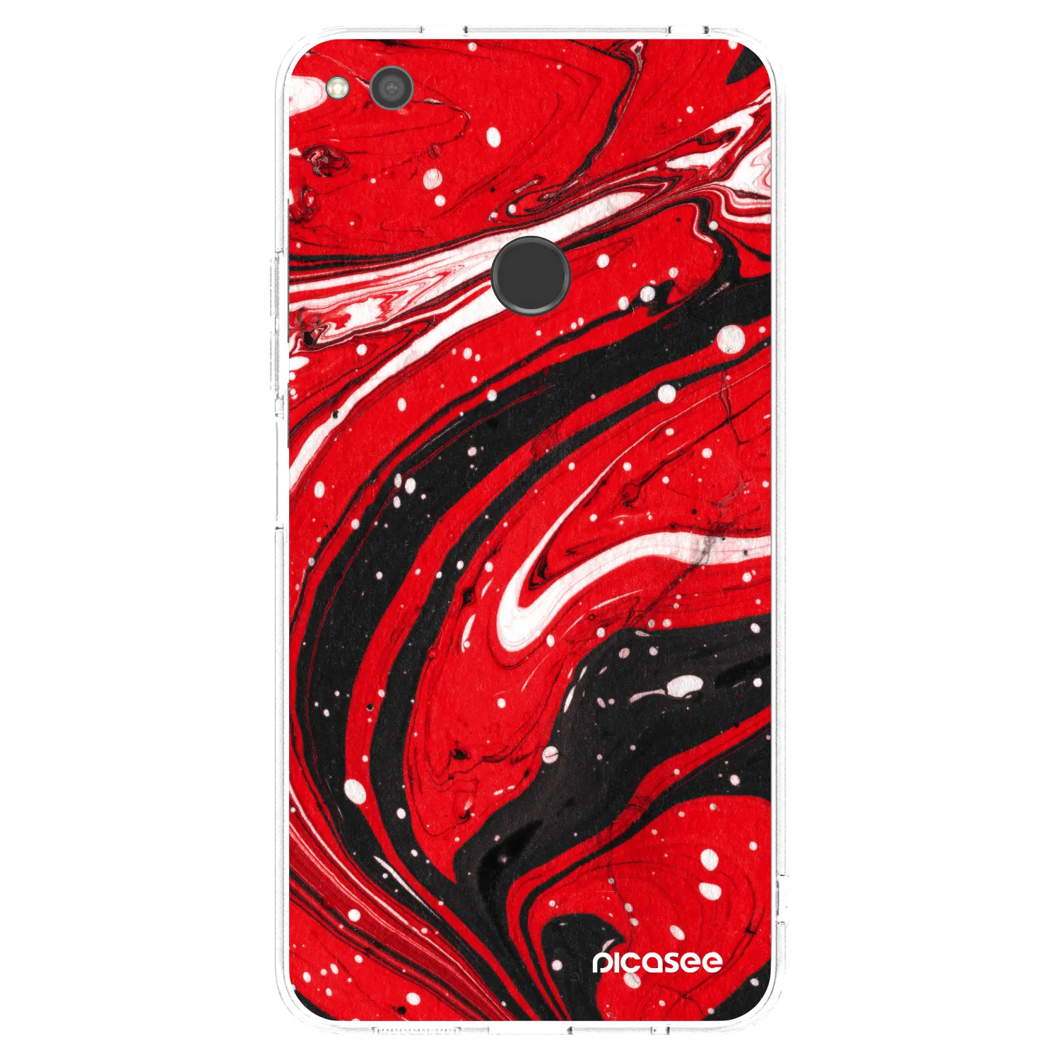 Picasee átlátszó szilikon tok az alábbi mobiltelefonokra Huawei P9 Lite 2017 - Red black