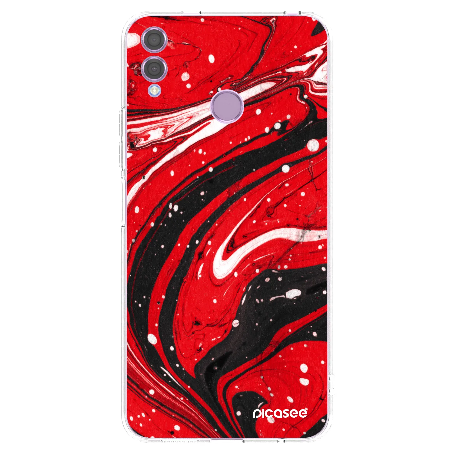 Picasee átlátszó szilikon tok az alábbi mobiltelefonokra Honor 8X - Red black