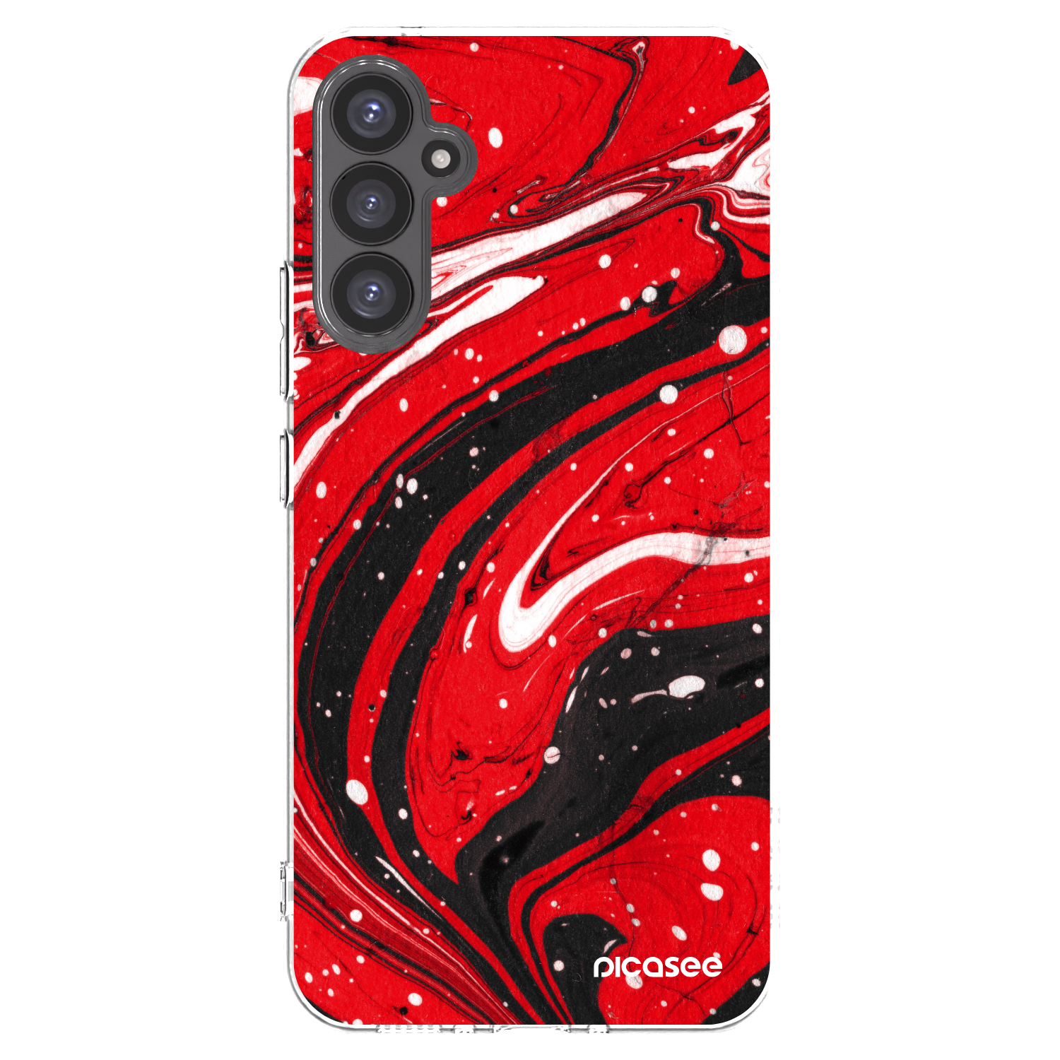 Picasee átlátszó szilikon tok az alábbi mobiltelefonokra Samsung Galaxy A34 5G A346B - Red black