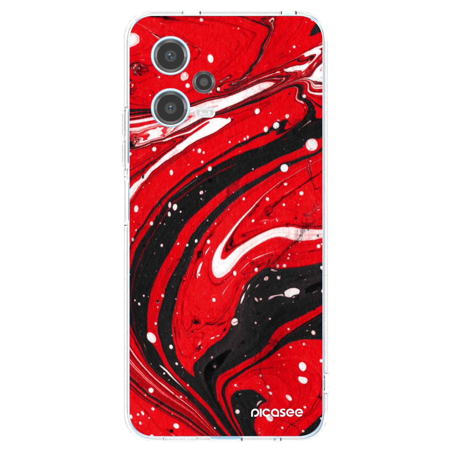 Picasee átlátszó szilikon tok az alábbi mobiltelefonokra Xiaomi Redmi Note 12 5G - Red black