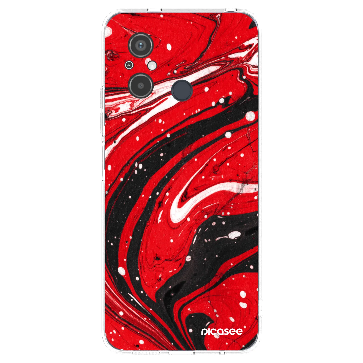 Picasee átlátszó szilikon tok az alábbi mobiltelefonokra Xiaomi Redmi 12C - Red black