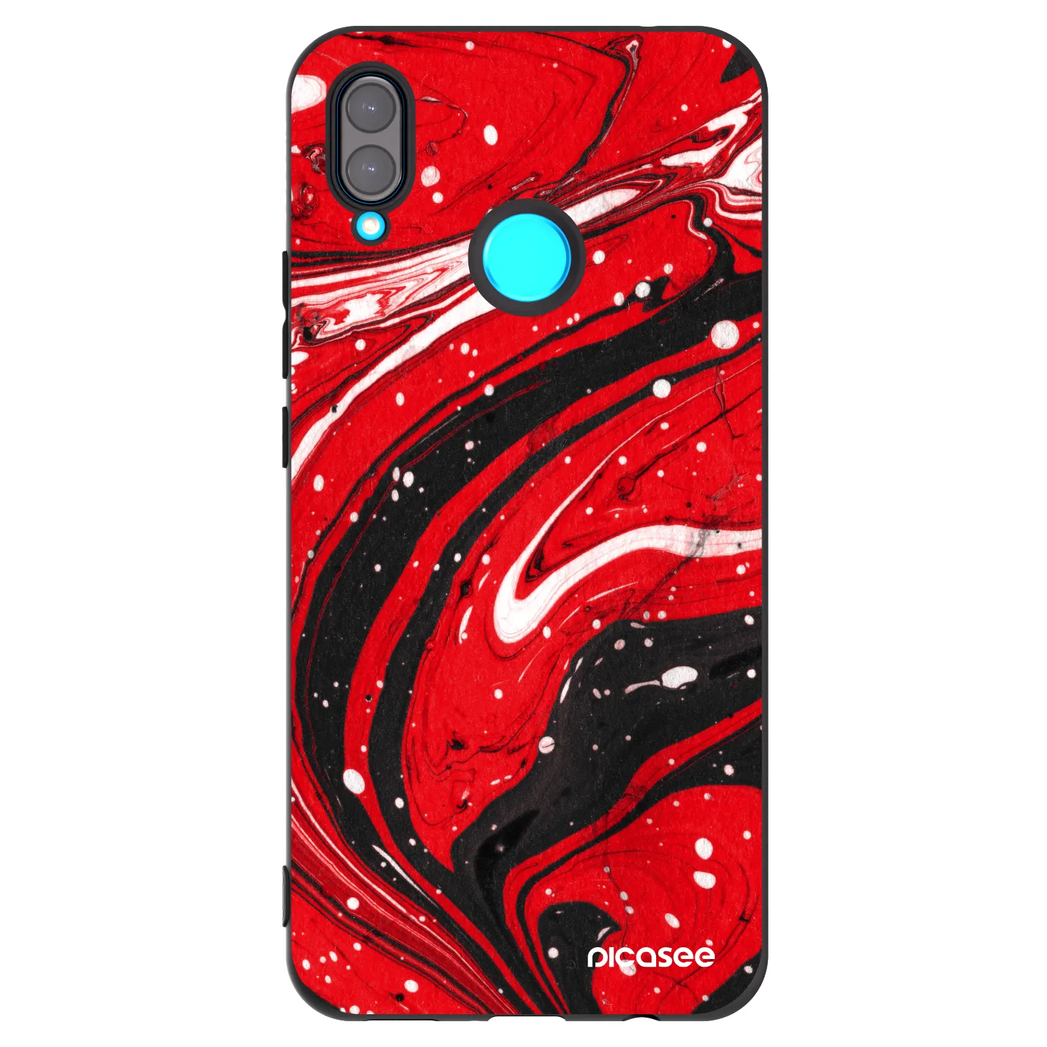 Picasee fekete szilikon tok az alábbi mobiltelefonokra Huawei Nova 3i - Red black