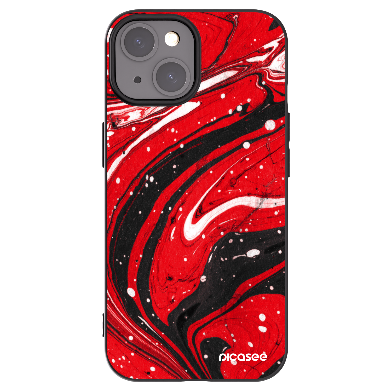 Picasee fekete szilikon tok az alábbi mobiltelefonokra Apple iPhone 15 - Red black