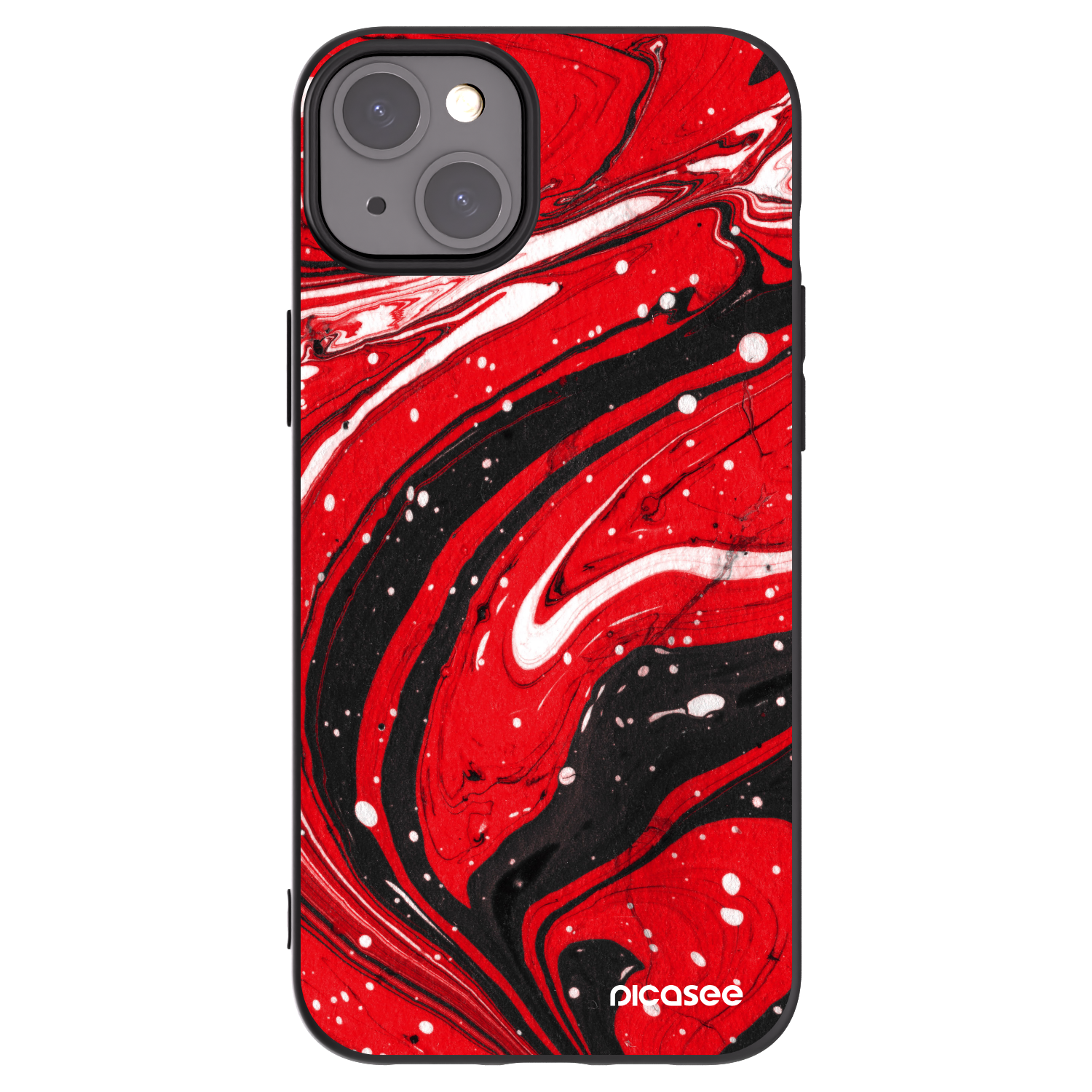 Picasee fekete szilikon tok az alábbi mobiltelefonokra Apple iPhone 15 Plus - Red black