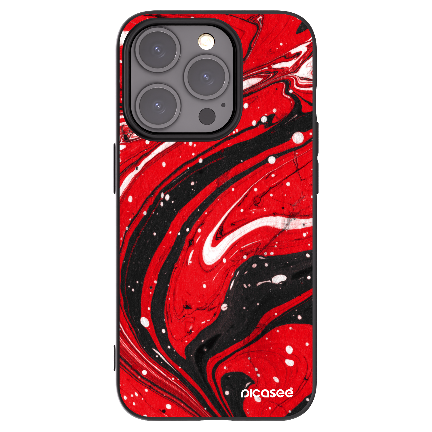 Picasee fekete szilikon tok az alábbi mobiltelefonokra Apple iPhone 15 Pro - Red black