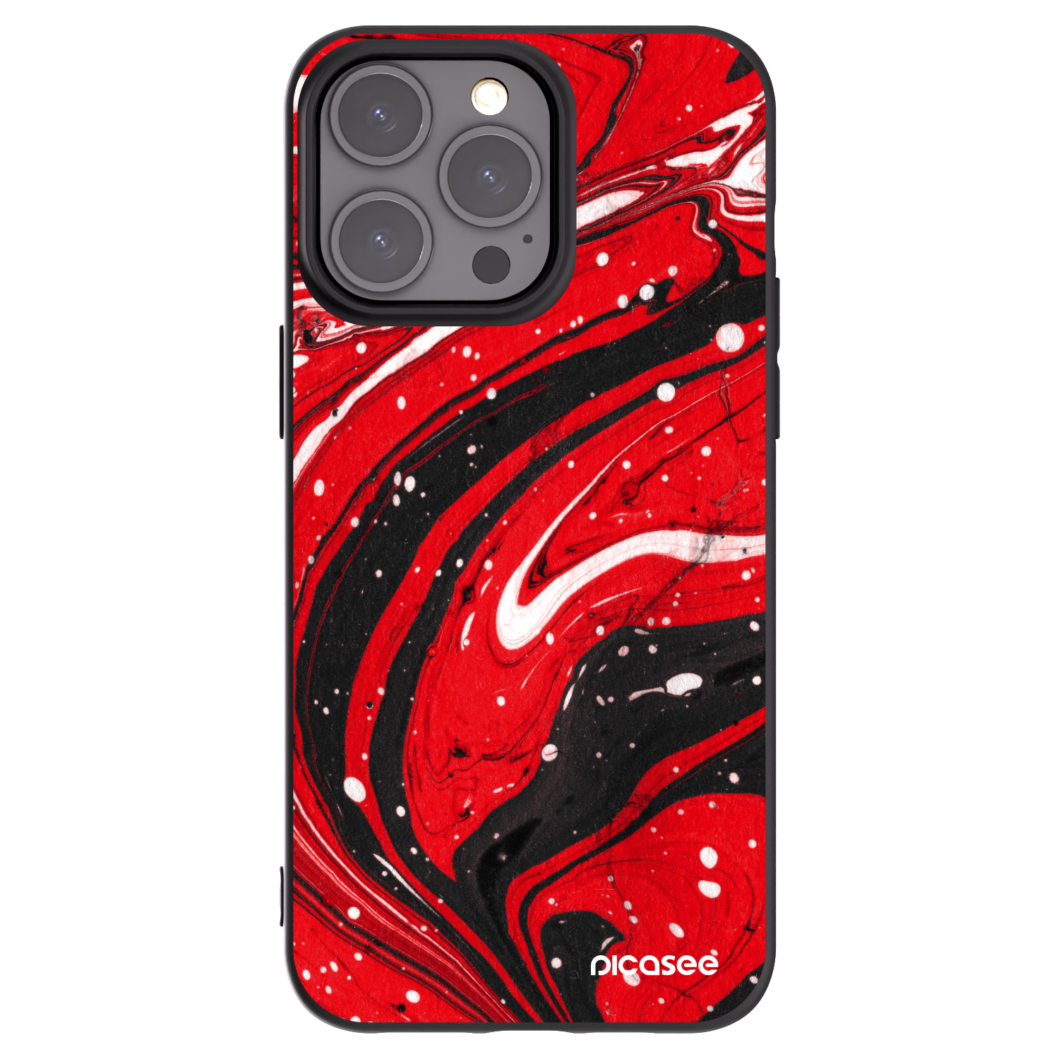 Picasee fekete szilikon tok az alábbi mobiltelefonokra Apple iPhone 15 Pro Max - Red black
