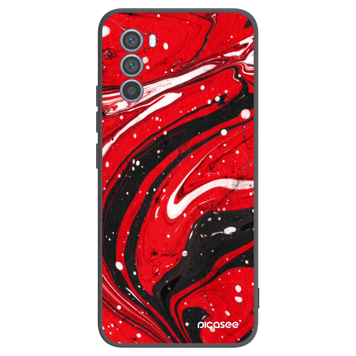 Picasee fekete szilikon tok az alábbi mobiltelefonokra Motorola Moto G62 - Red black