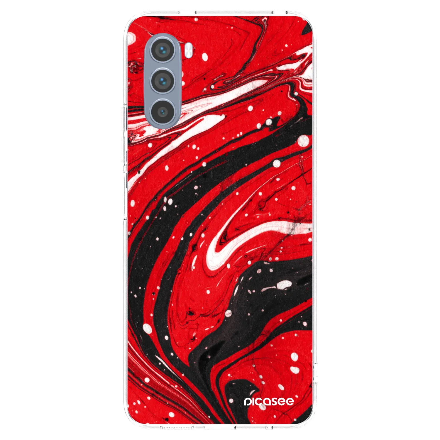 Picasee átlátszó szilikon tok az alábbi mobiltelefonokra Motorola Moto G62 - Red black