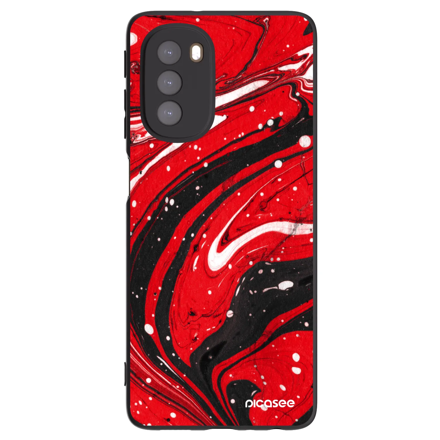 Picasee fekete szilikon tok az alábbi mobiltelefonokra Motorola Moto G51 - Red black