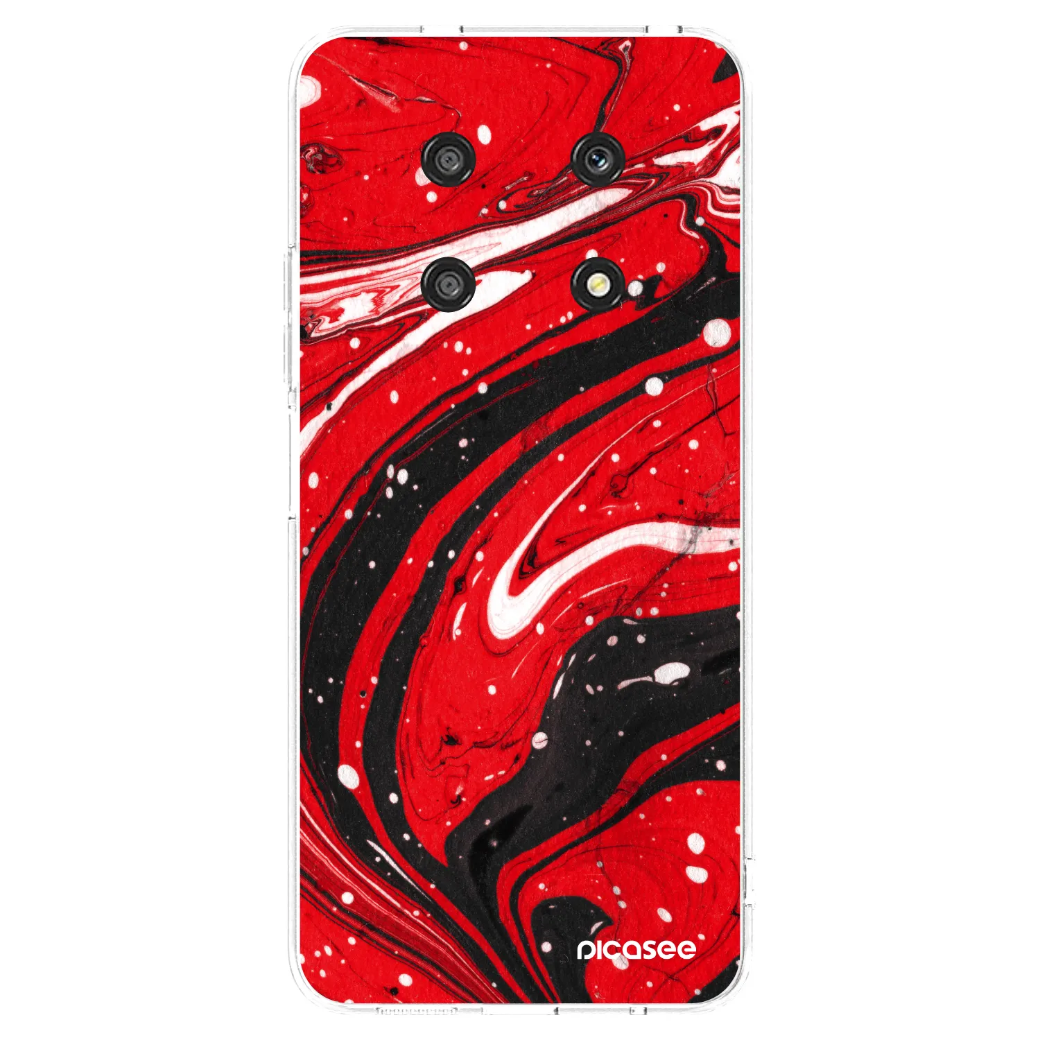 Picasee átlátszó szilikon tok az alábbi mobiltelefonokra Honor Magic4 Lite 5G - Red black