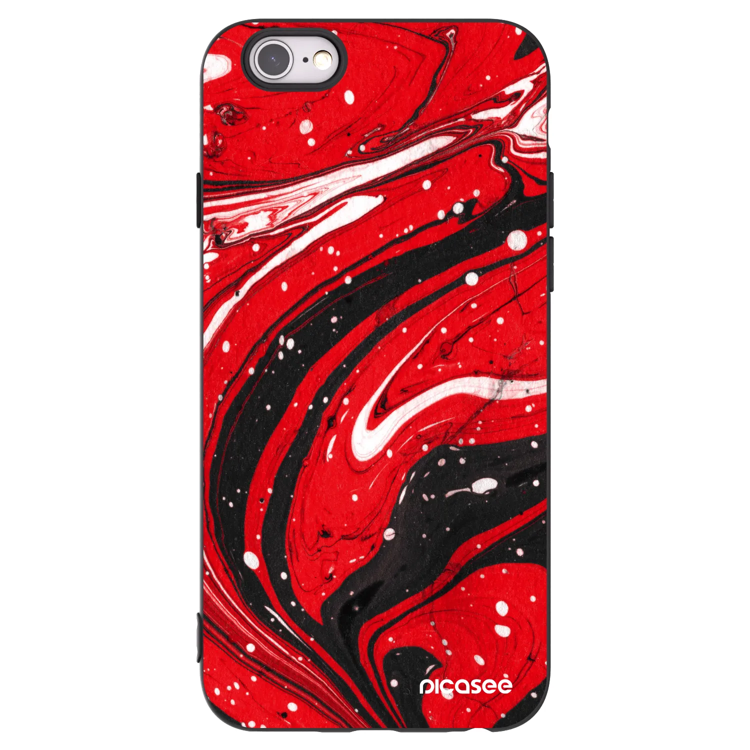 Picasee fekete szilikon tok az alábbi mobiltelefonokra Apple iPhone 6/6S - Red black