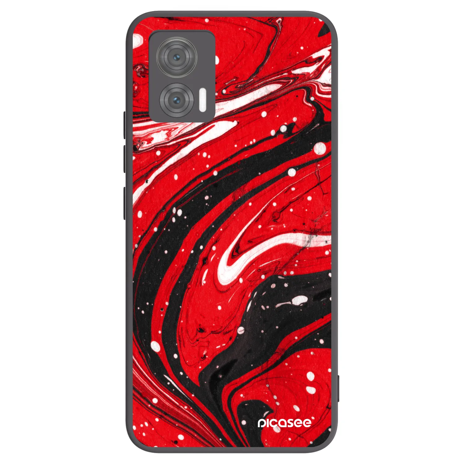 Picasee fekete szilikon tok az alábbi mobiltelefonokra Motorola Edge 30 Neo - Red black