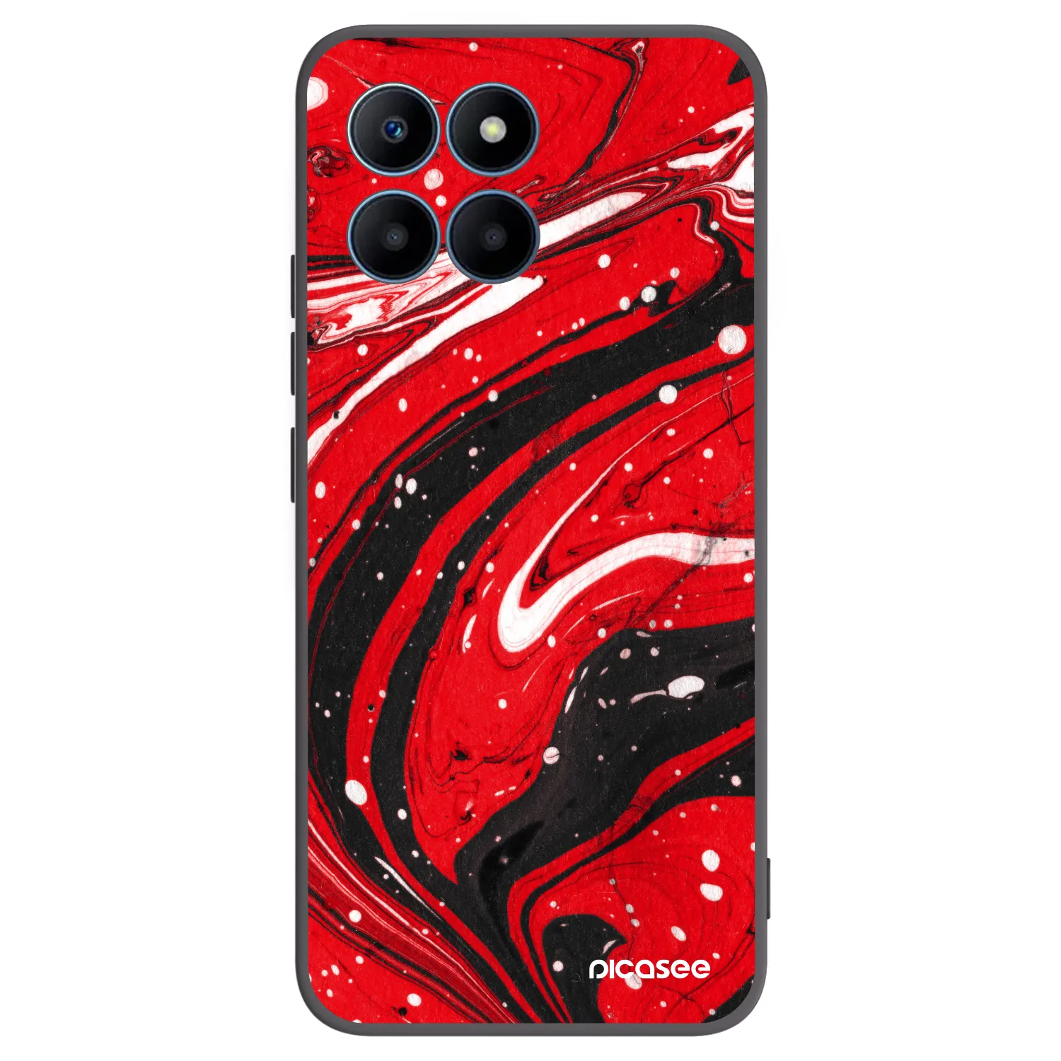 Picasee fekete szilikon tok az alábbi mobiltelefonokra Honor 70 Lite - Red black