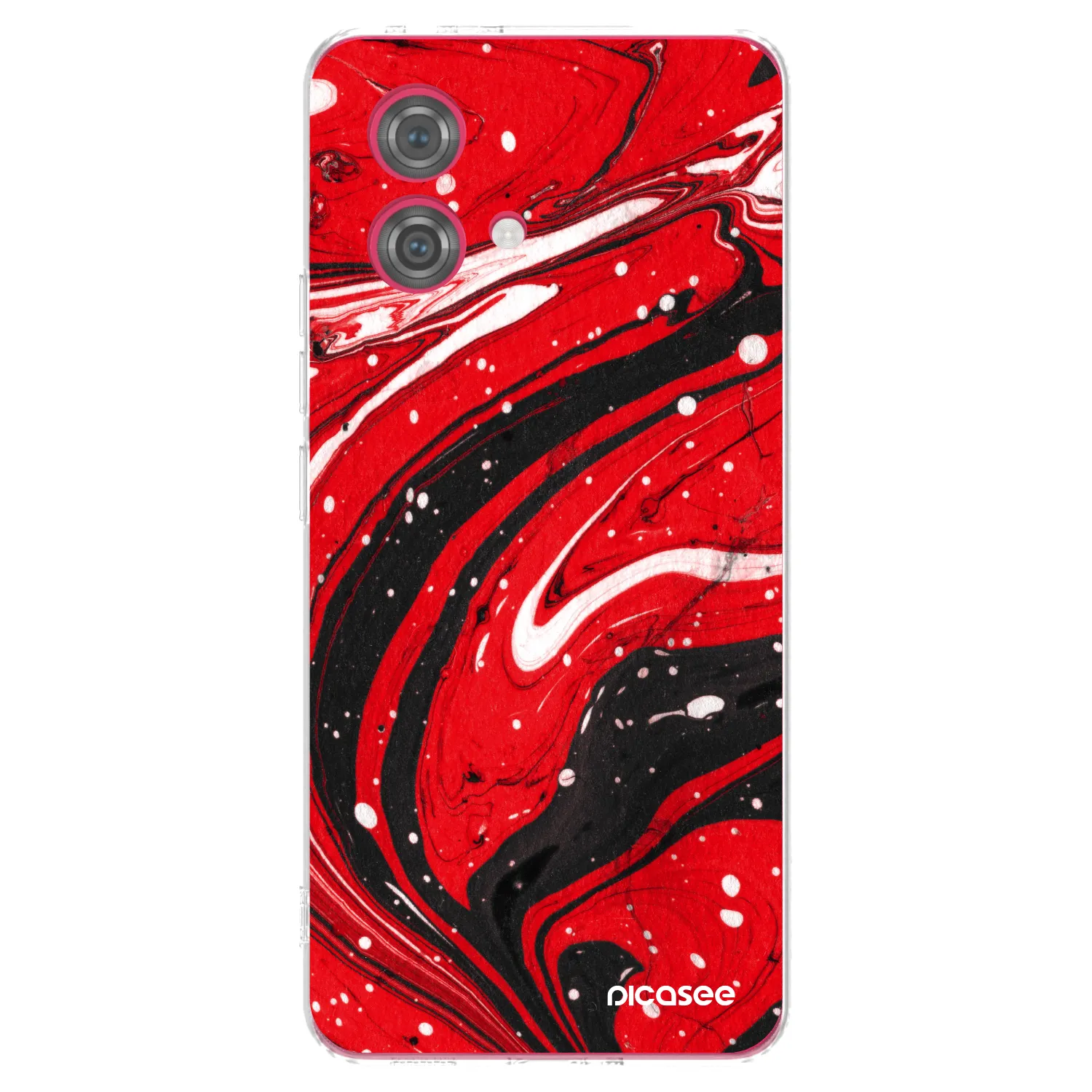 Picasee átlátszó szilikon tok az alábbi mobiltelefonokra Motorola Moto G84 5G - Red black