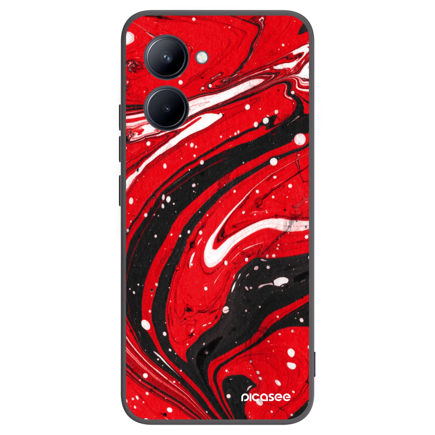 Picasee fekete szilikon tok az alábbi mobiltelefonokra Realme C33 (2023) - Red black