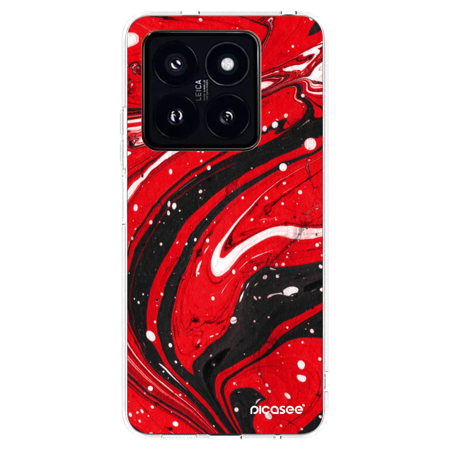Picasee átlátszó szilikon tok az alábbi mobiltelefonokra Xiaomi 14 Pro - Red black