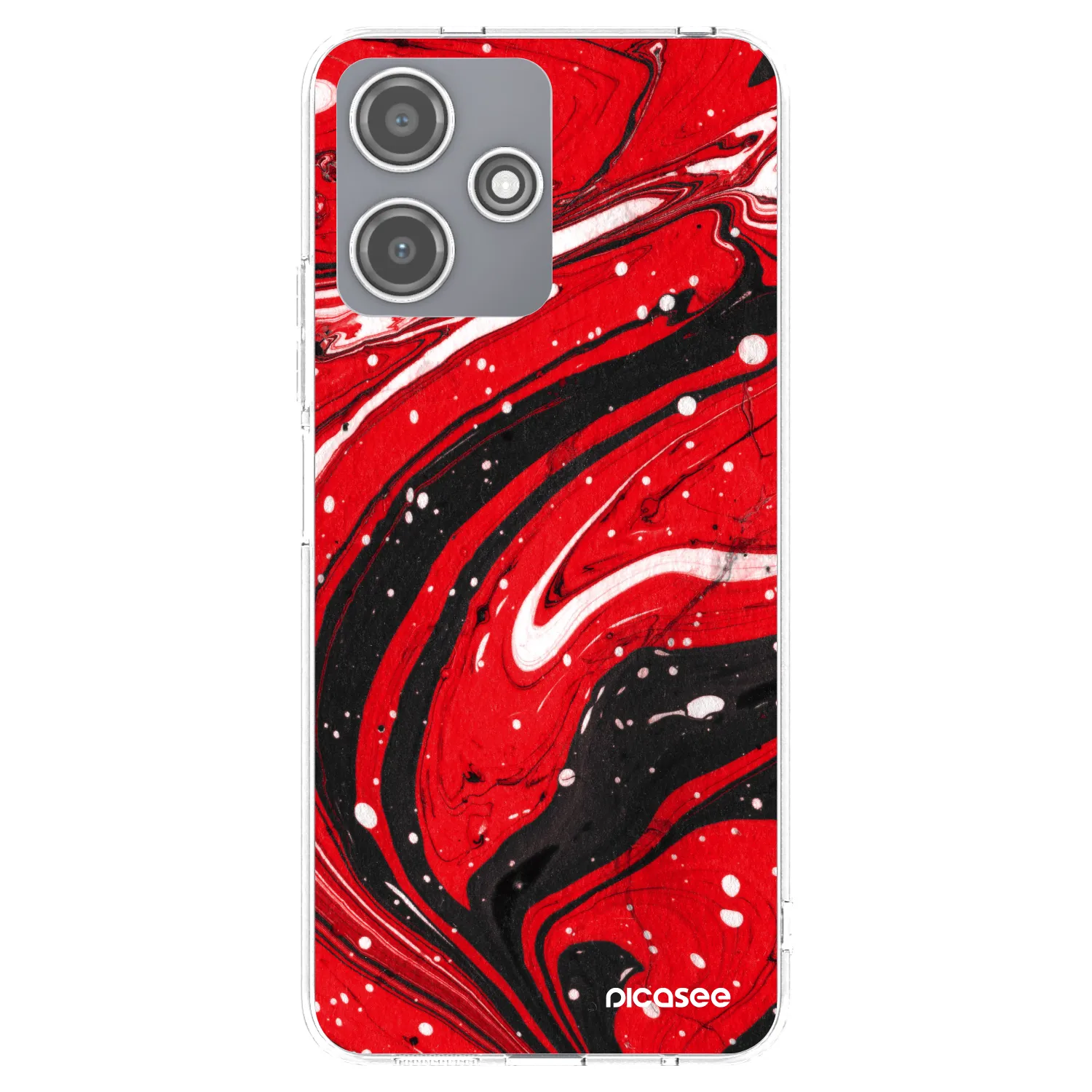 Picasee átlátszó szilikon tok az alábbi mobiltelefonokra Xiaomi Redmi 12 5G - Red black