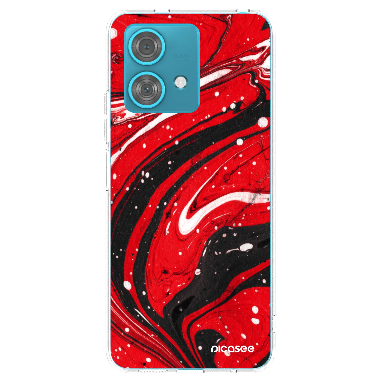 Picasee átlátszó szilikon tok az alábbi mobiltelefonokra Motorola Edge 40 Neo - Red black