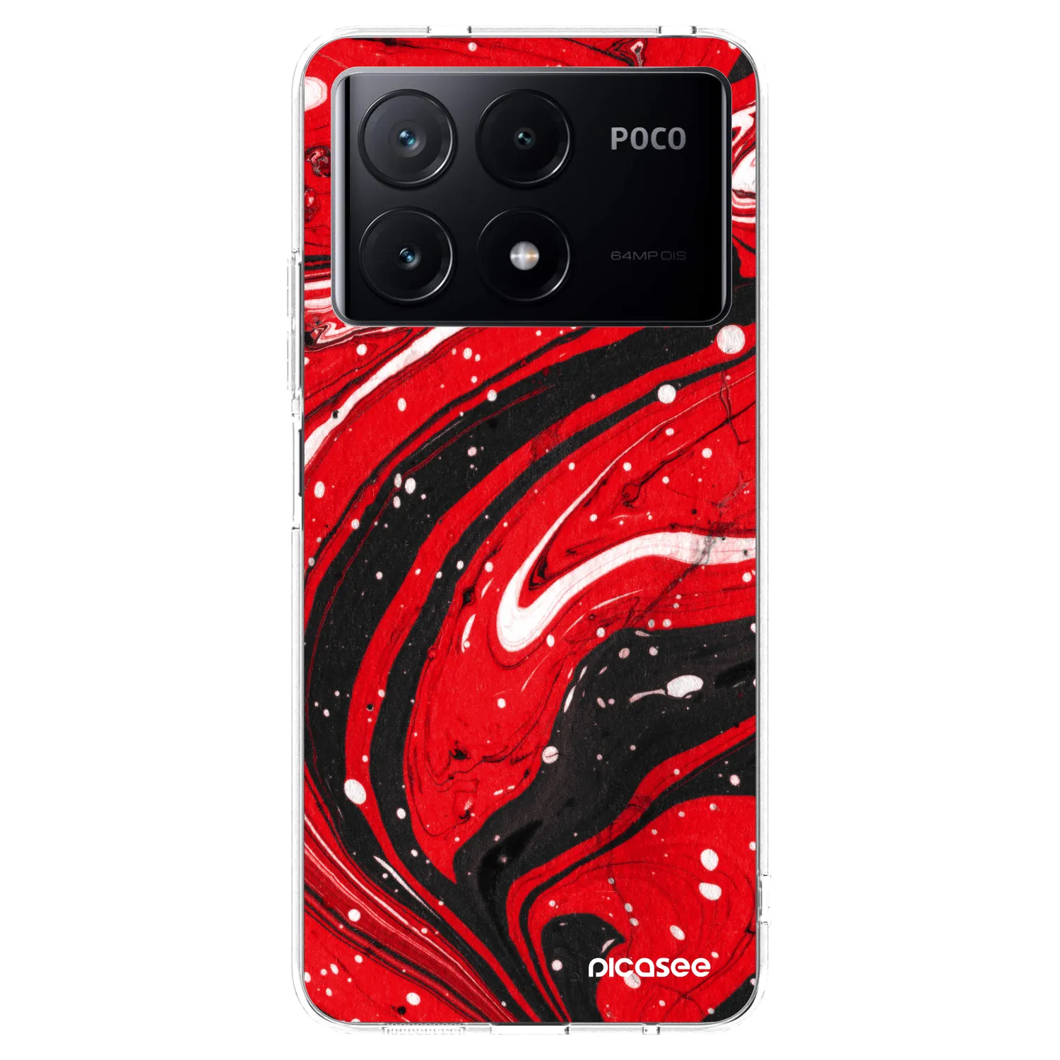 Picasee átlátszó szilikon tok az alábbi mobiltelefonokra Xiaomi Poco X6 Pro - Red black