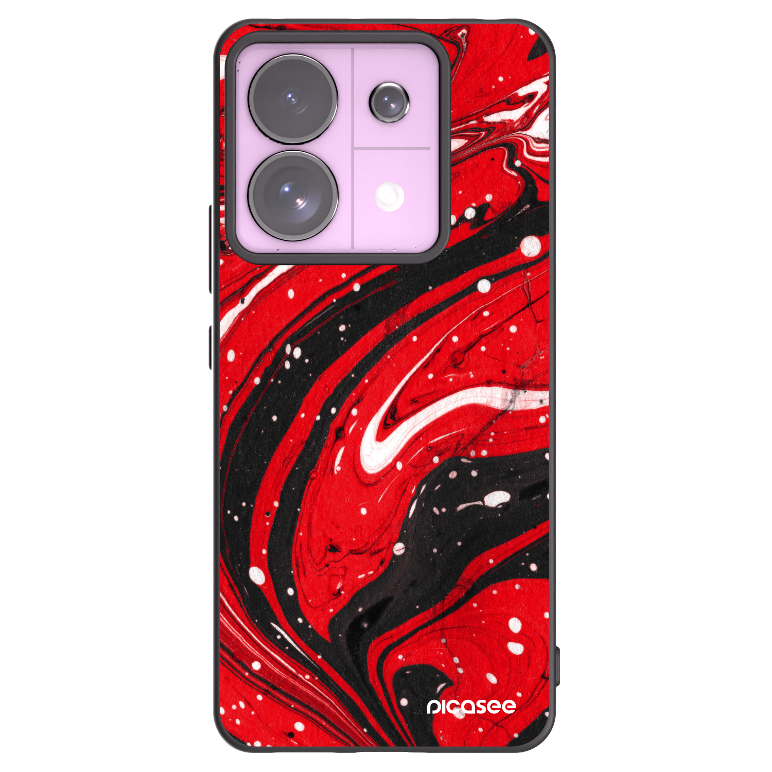 Picasee fekete szilikon tok az alábbi mobiltelefonokra Xiaomi Redmi Note 13 Pro 5G - Red black