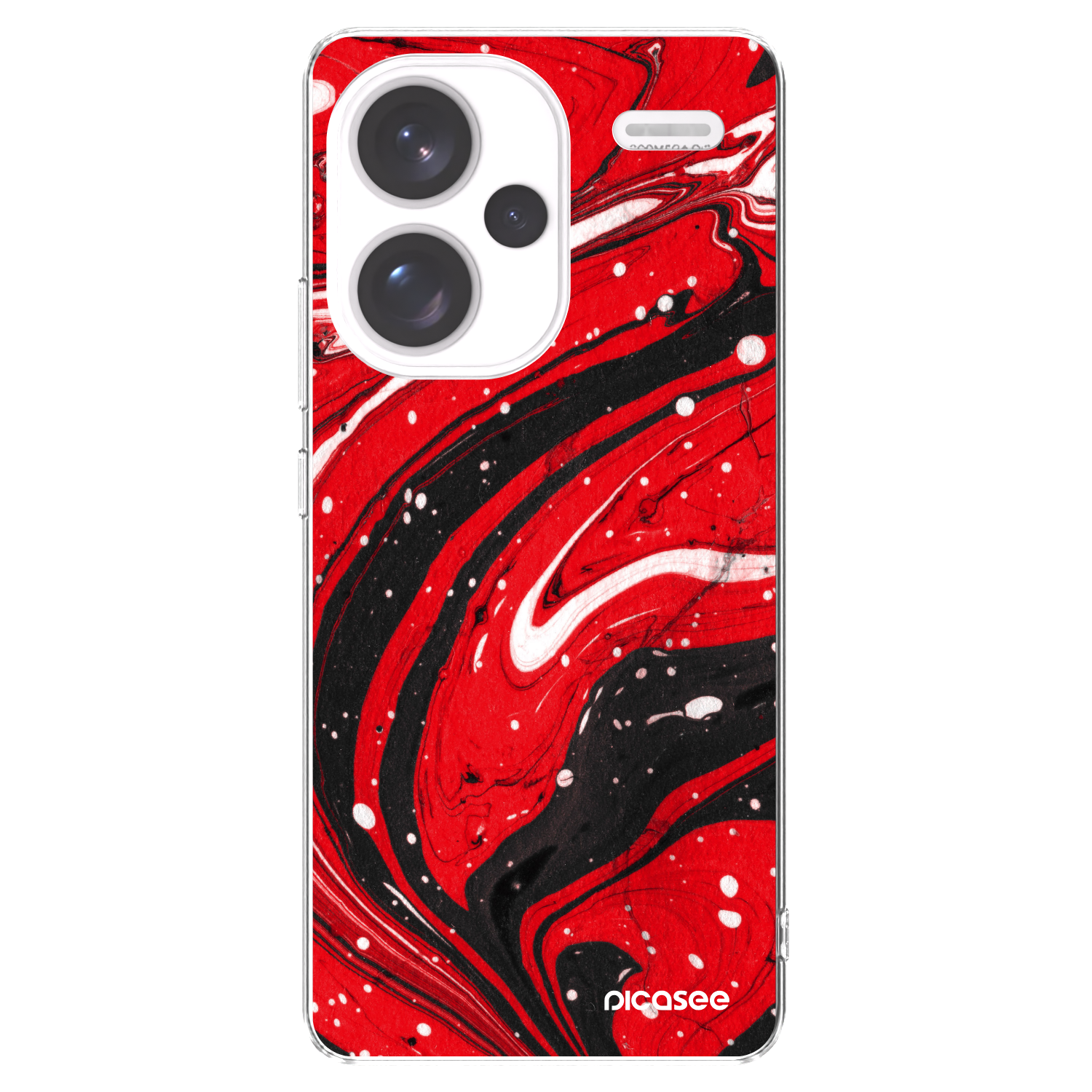 Picasee átlátszó szilikon tok az alábbi mobiltelefonokra Xiaomi Redmi Note 13 Pro+ 5G - Red black