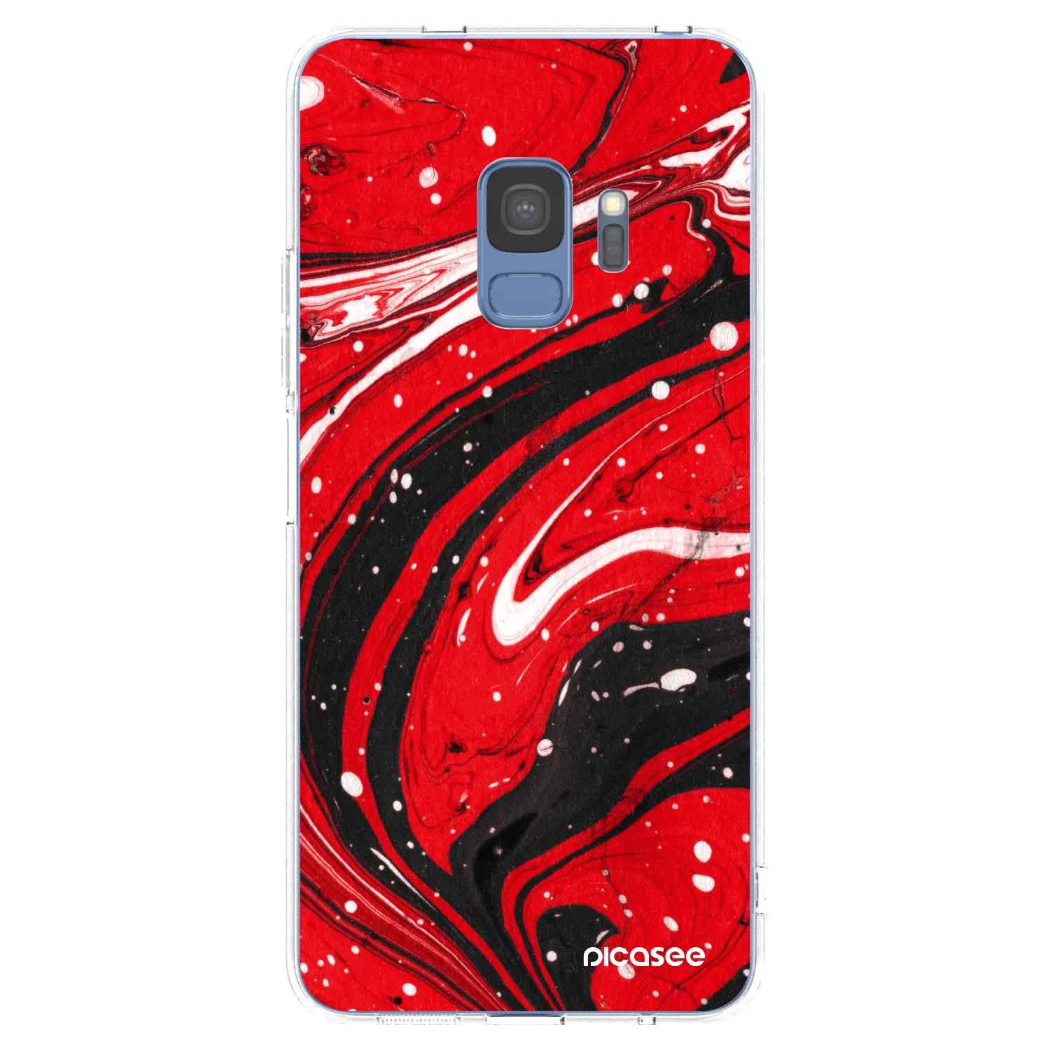 Picasee átlátszó szilikon tok az alábbi mobiltelefonokra Samsung Galaxy S9 G960F - Red black