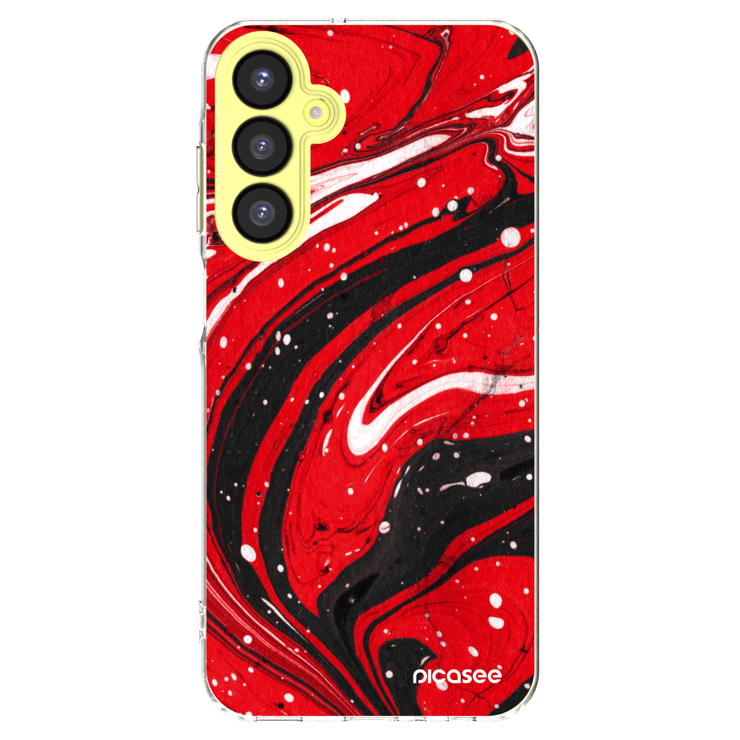 Picasee átlátszó szilikon tok az alábbi mobiltelefonokra Samsung Galaxy A25 A256B 5G - Red black