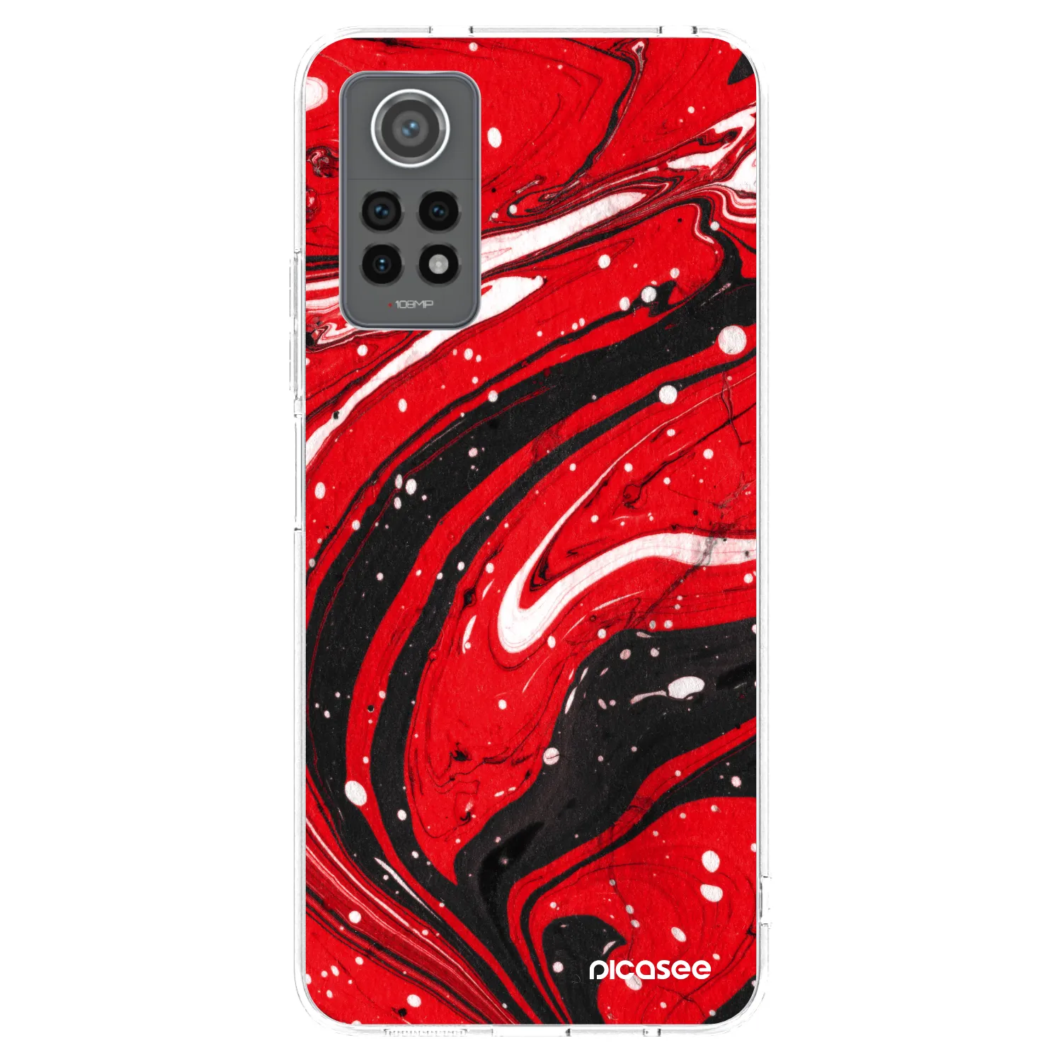 Picasee átlátszó szilikon tok az alábbi mobiltelefonokra Xiaomi Redmi Note 12 Pro 4G - Red black