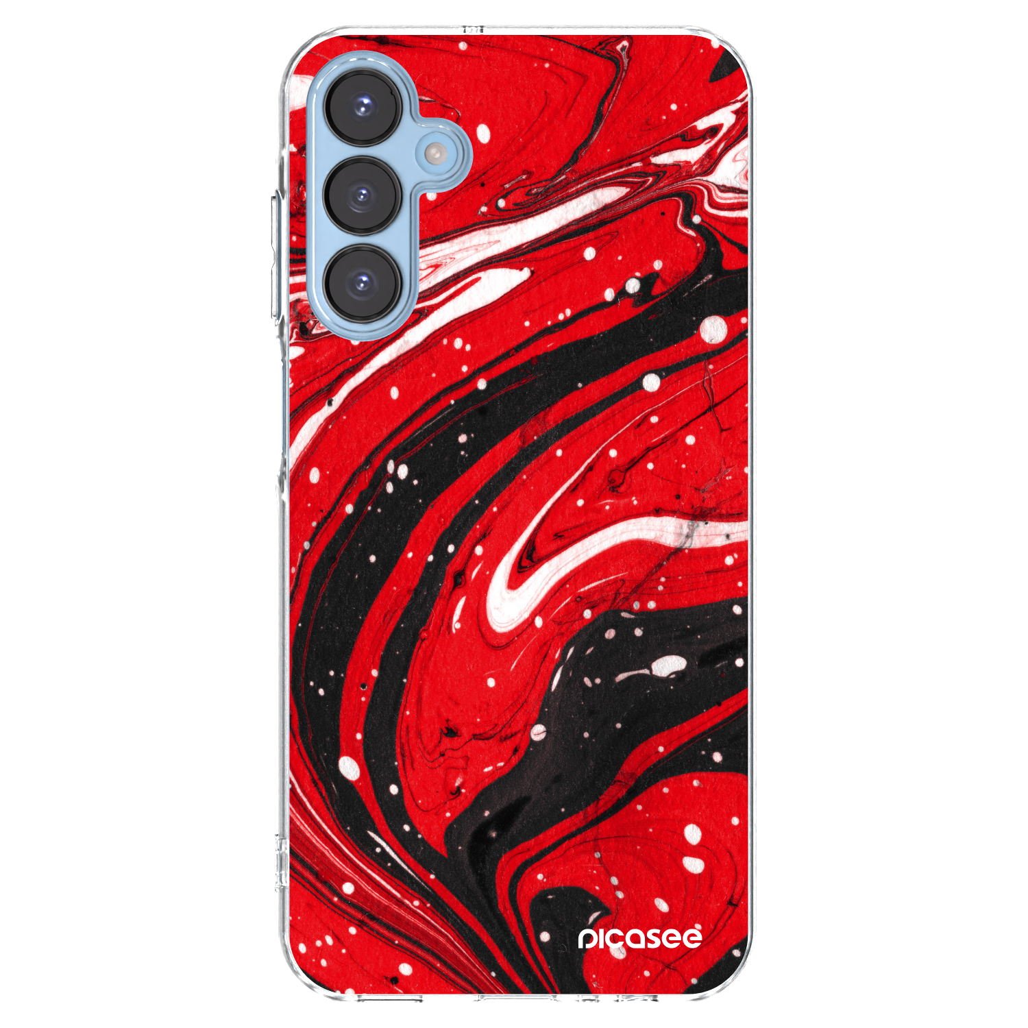 Picasee átlátszó szilikon tok az alábbi mobiltelefonokra Samsung Galaxy A15 A156B 5G - Red black