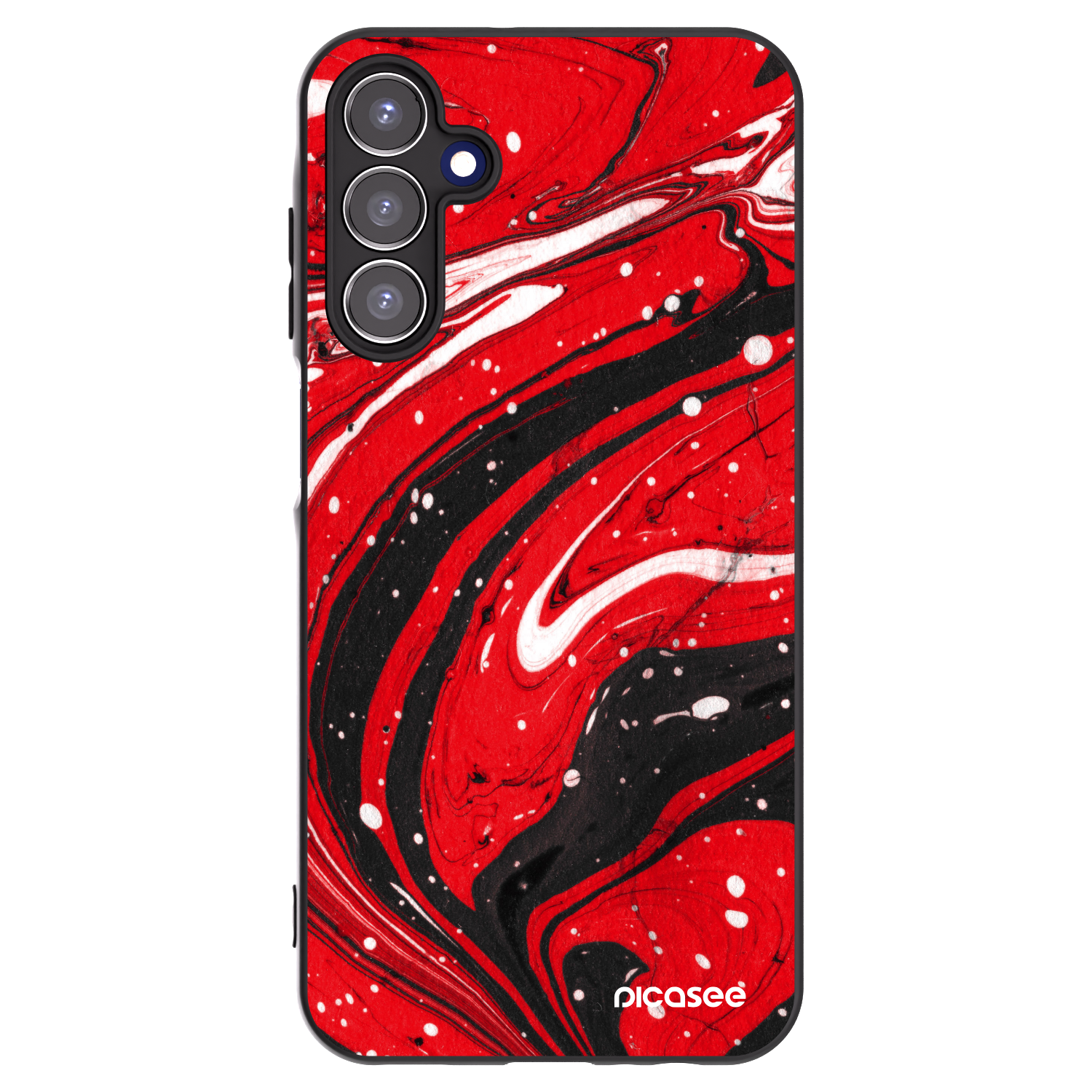 Picasee fekete szilikon tok az alábbi mobiltelefonokra Samsung Galaxy A15 A155F 4G - Red black