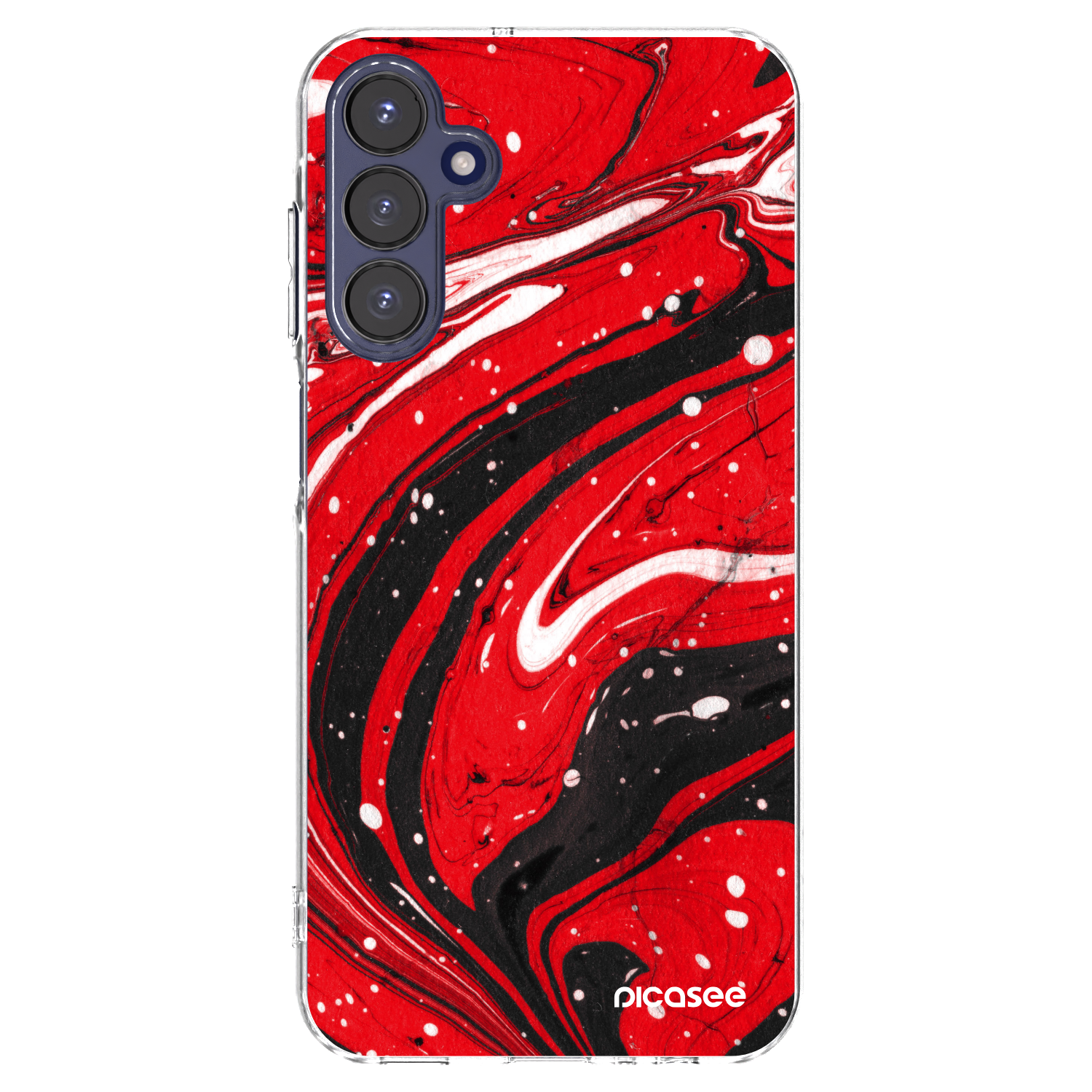 Picasee átlátszó szilikon tok az alábbi mobiltelefonokra Samsung Galaxy A15 A155F 4G - Red black