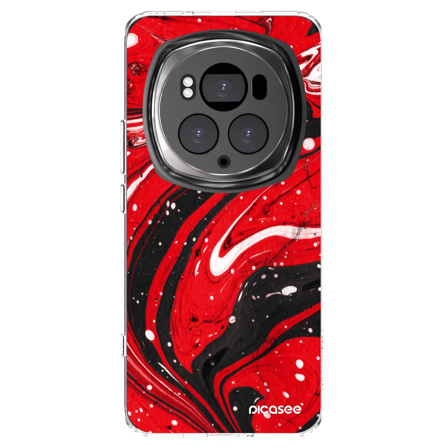 Picasee átlátszó szilikon tok az alábbi mobiltelefonokra Honor Magic6 Pro - Red black