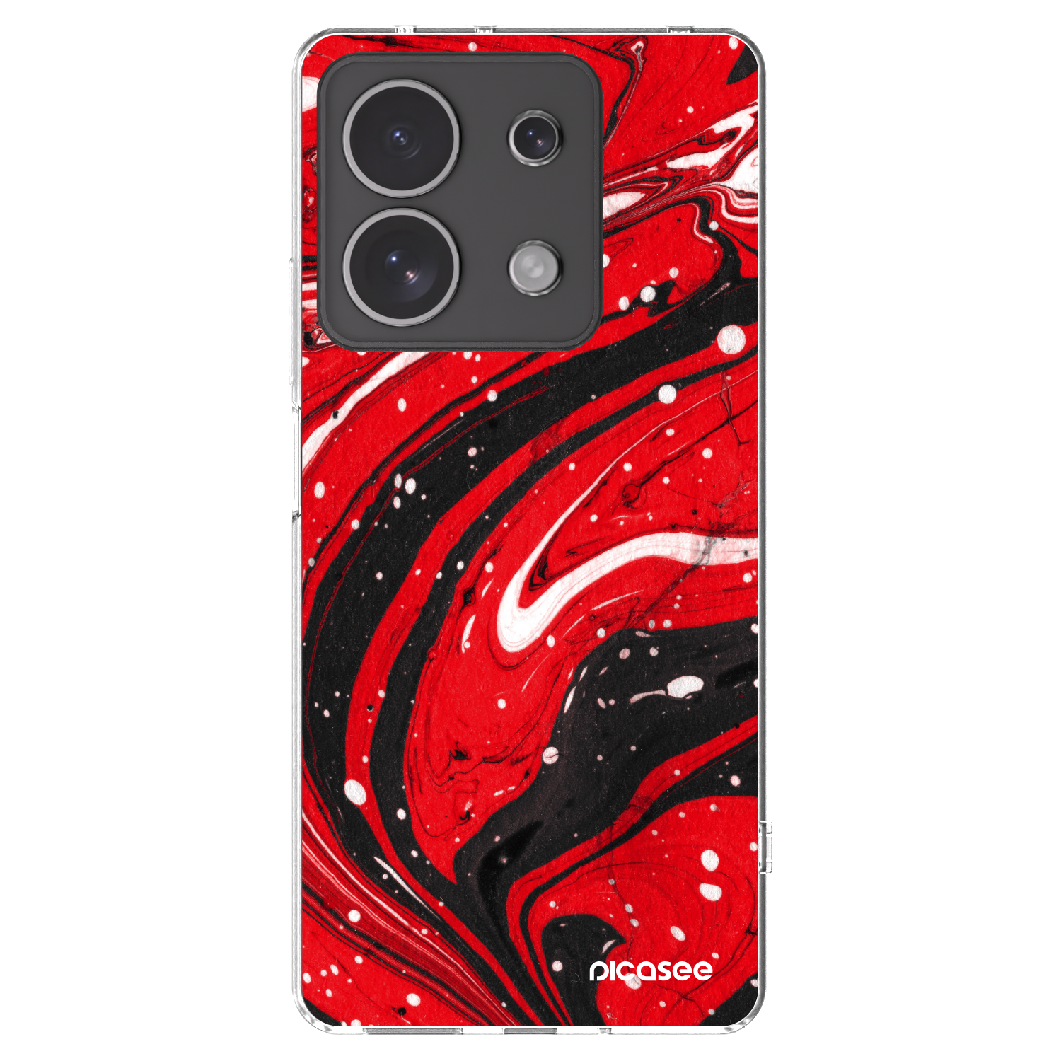 Picasee átlátszó szilikon tok az alábbi mobiltelefonokra Xiaomi Redmi Note 13 4G - Red black