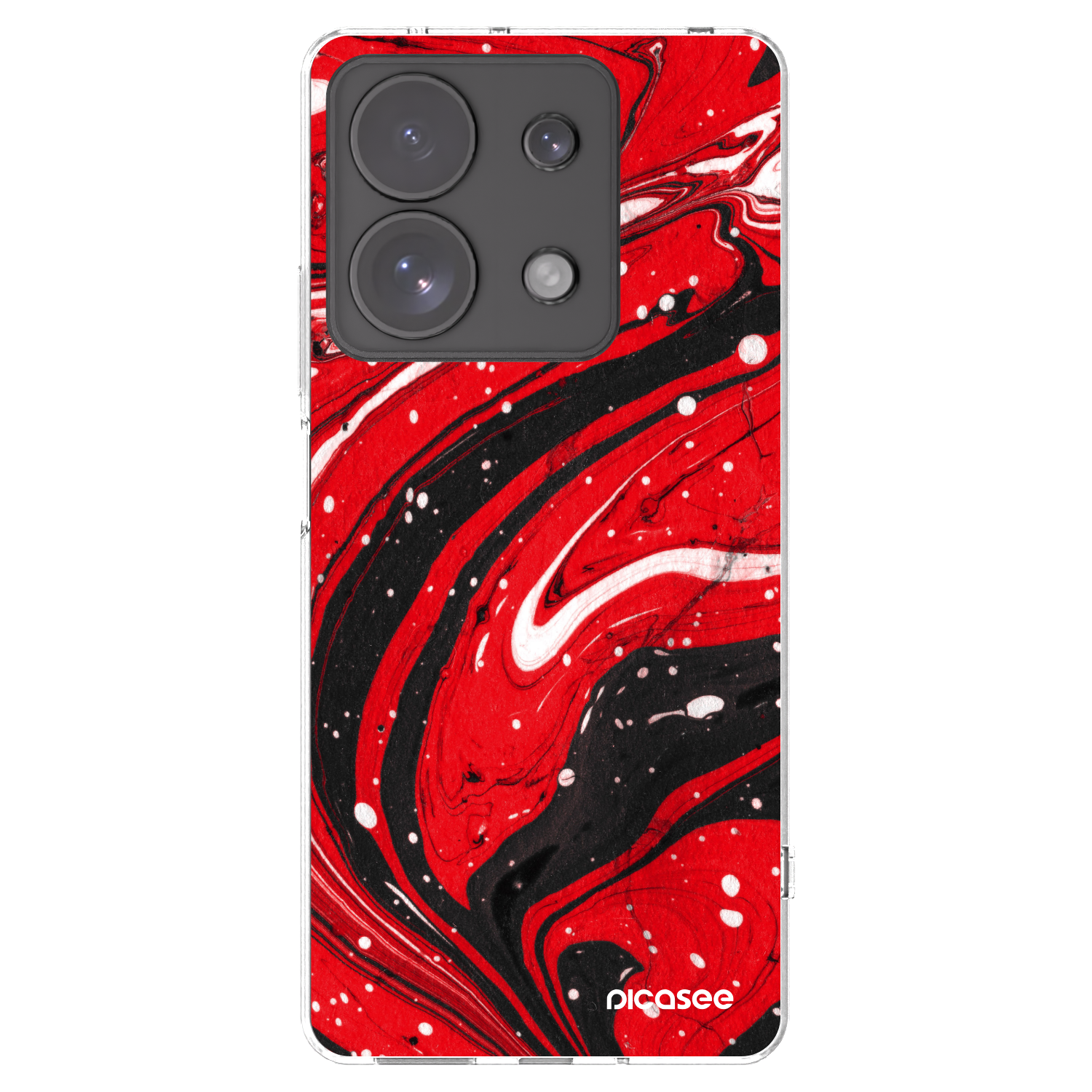 Picasee átlátszó szilikon tok az alábbi mobiltelefonokra Xiaomi Redmi Note 13 Pro 4G - Red black
