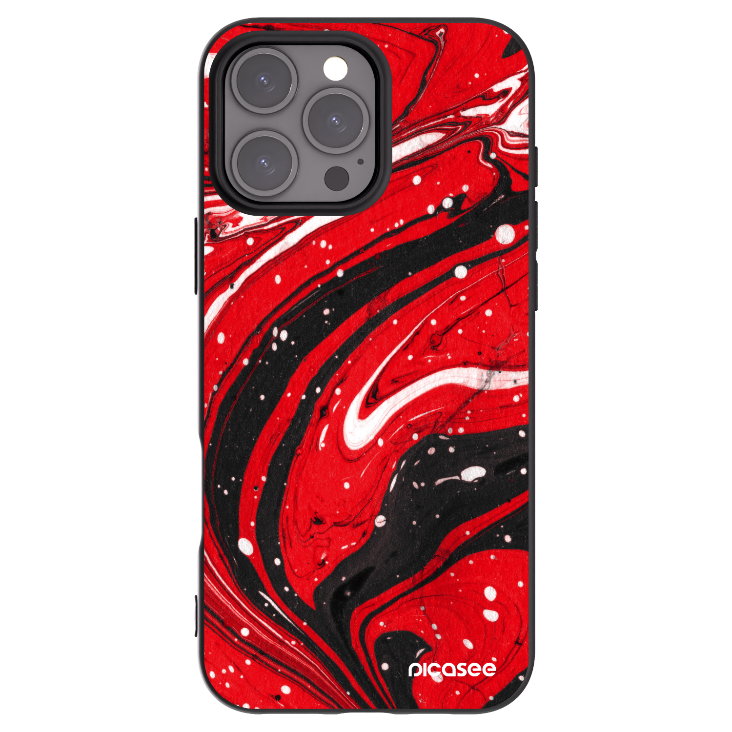 Picasee fekete szilikon tok az alábbi mobiltelefonokra Apple iPhone 16 Pro Max - Red black