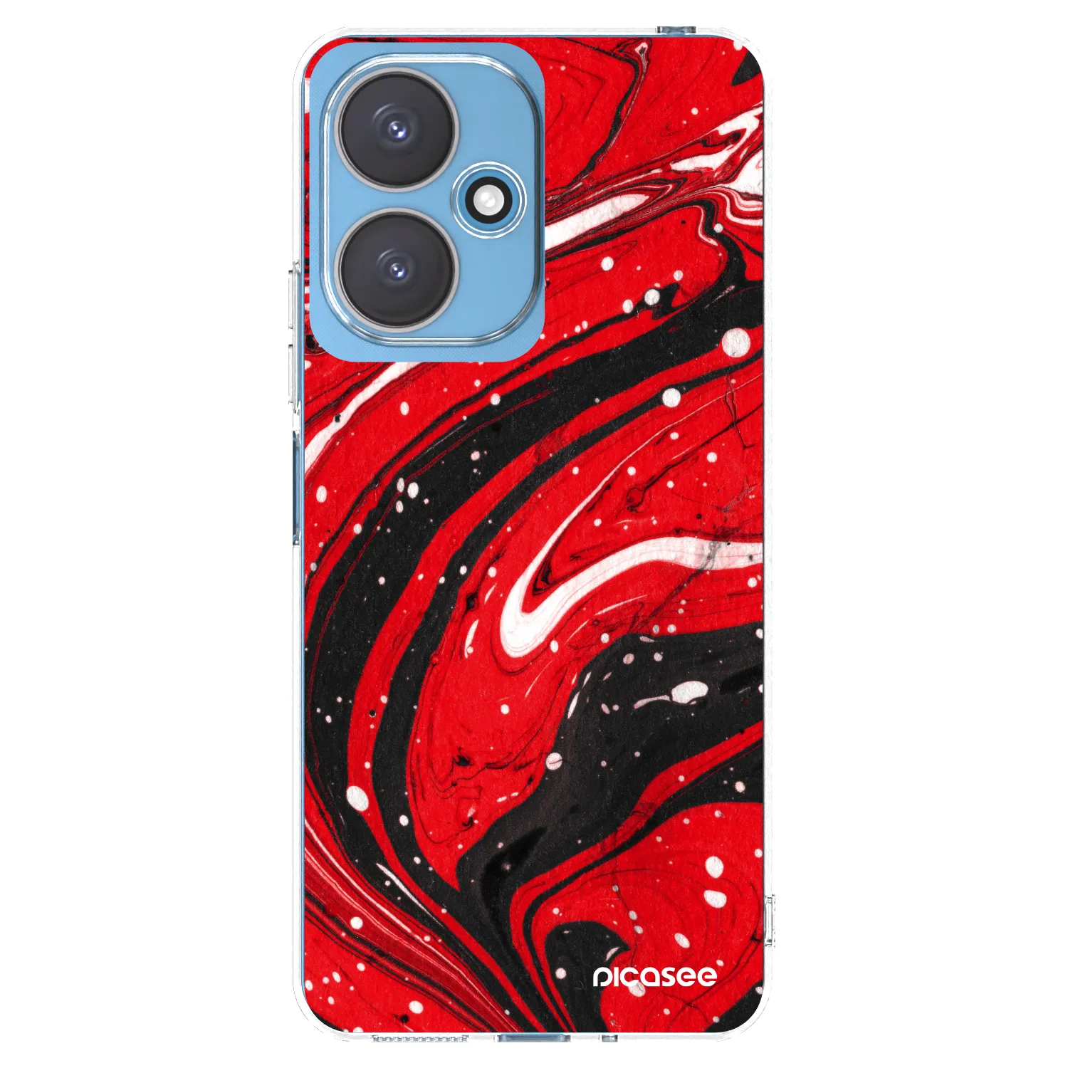 Picasee átlátszó szilikon tok az alábbi mobiltelefonokra Xiaomi Redmi 13C 5G - Red black