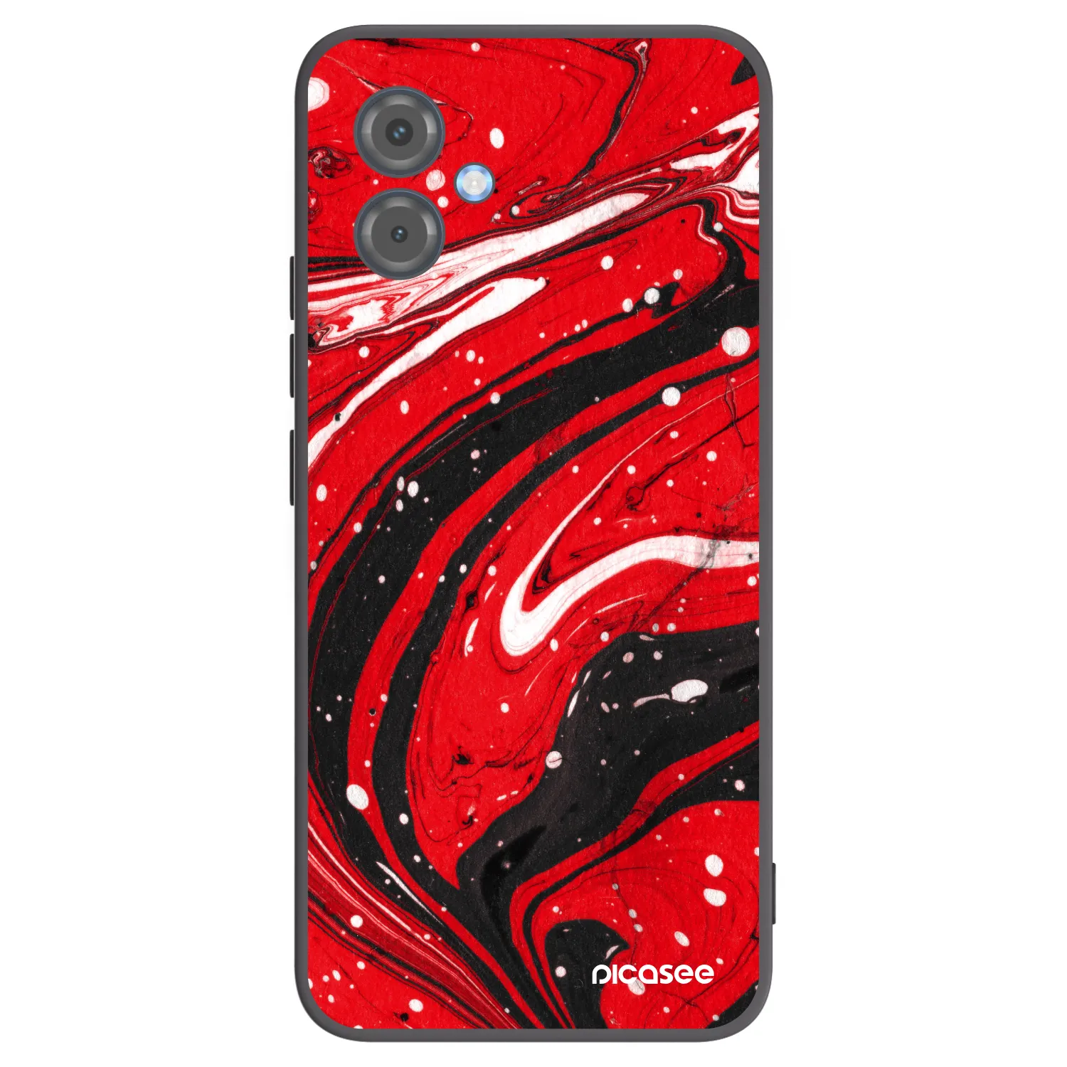 Picasee fekete szilikon tok az alábbi mobiltelefonokra Motorola Moto G14 - Red black