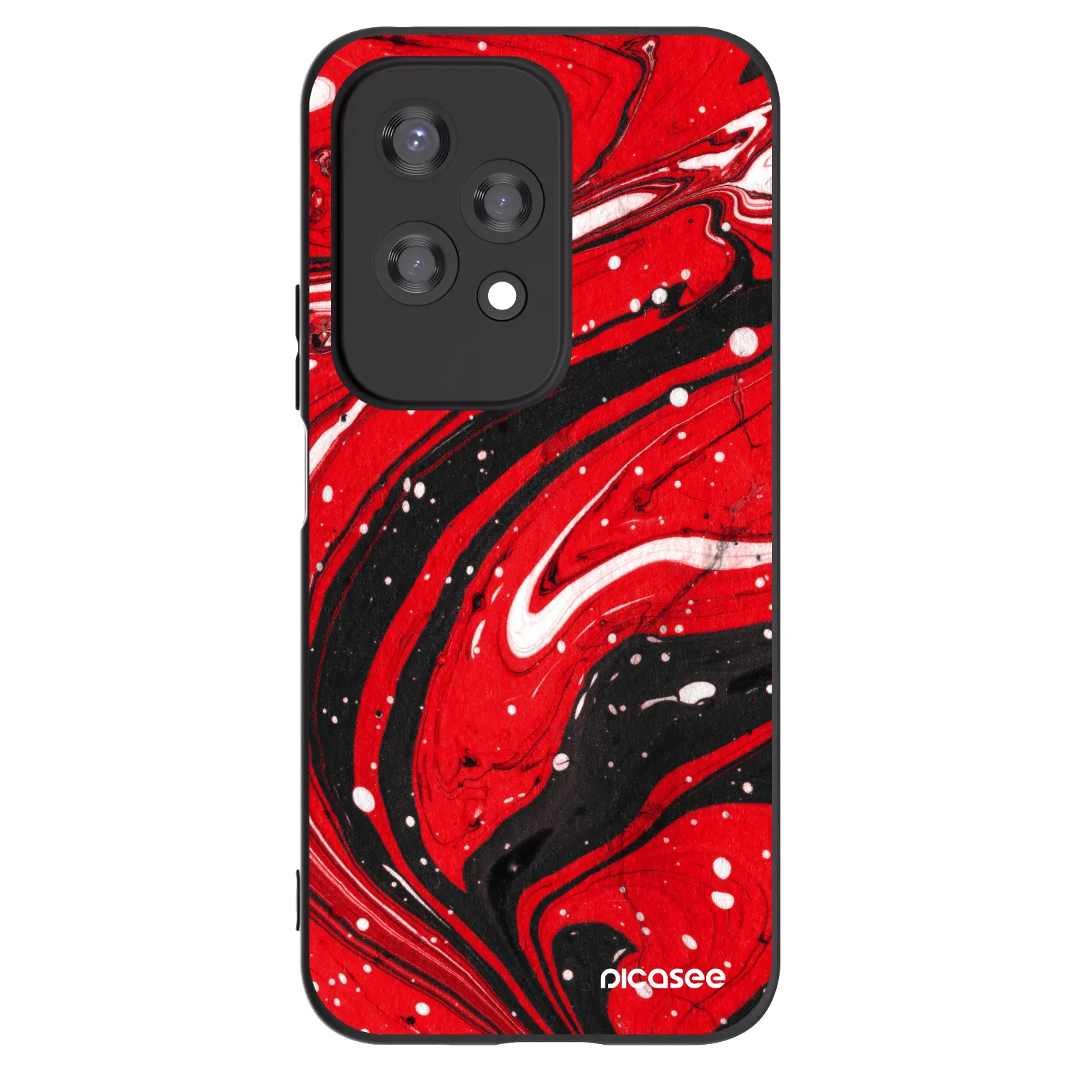 Picasee fekete szilikon tok az alábbi mobiltelefonokra Honor 200 Lite - Red black
