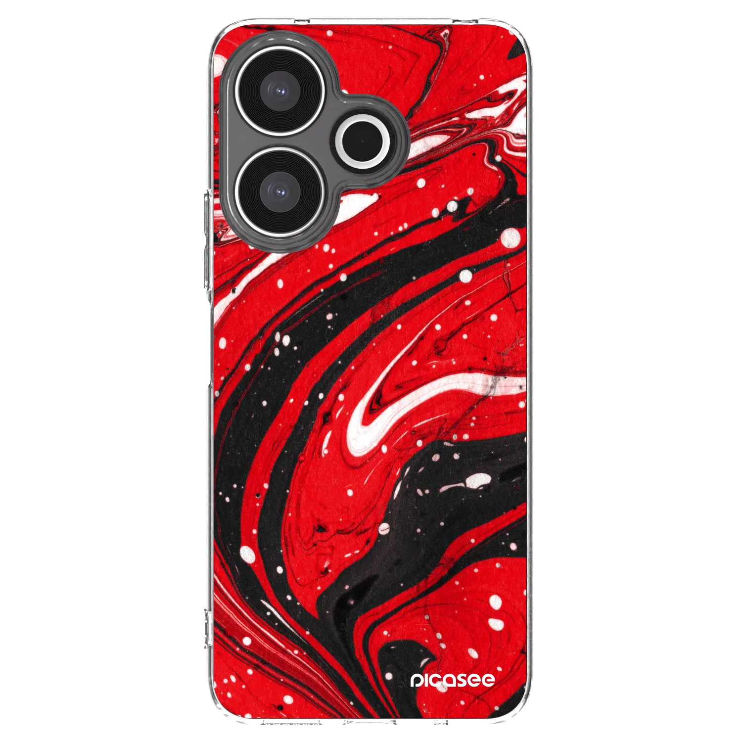 Picasee átlátszó szilikon tok az alábbi mobiltelefonokra Xiaomi Redmi 13 4G - Red black