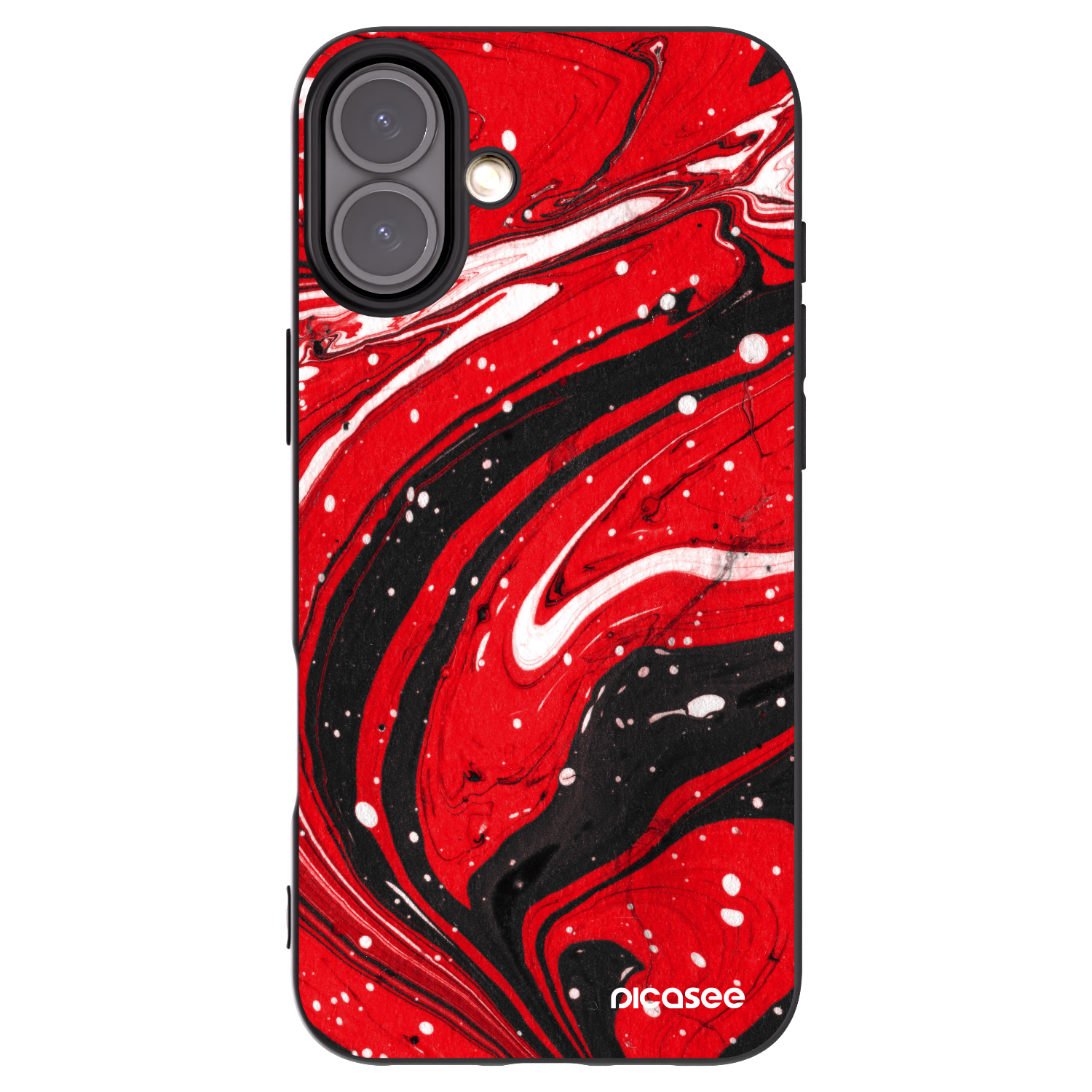Picasee fekete szilikon tok az alábbi mobiltelefonokra Apple iPhone 16 Plus - Red black