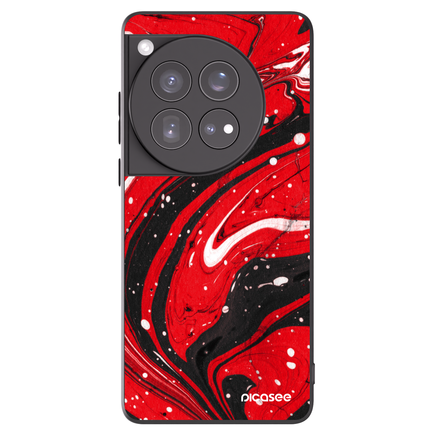 Picasee fekete szilikon tok az alábbi mobiltelefonokra OnePlus 12 5G - Red black