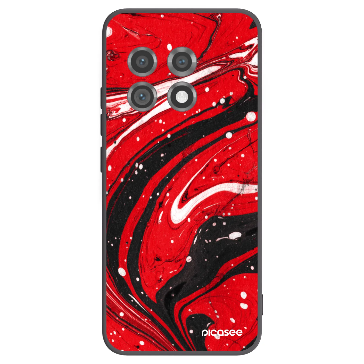 Picasee fekete szilikon tok az alábbi mobiltelefonokra OnePlus 11 5G - Red black