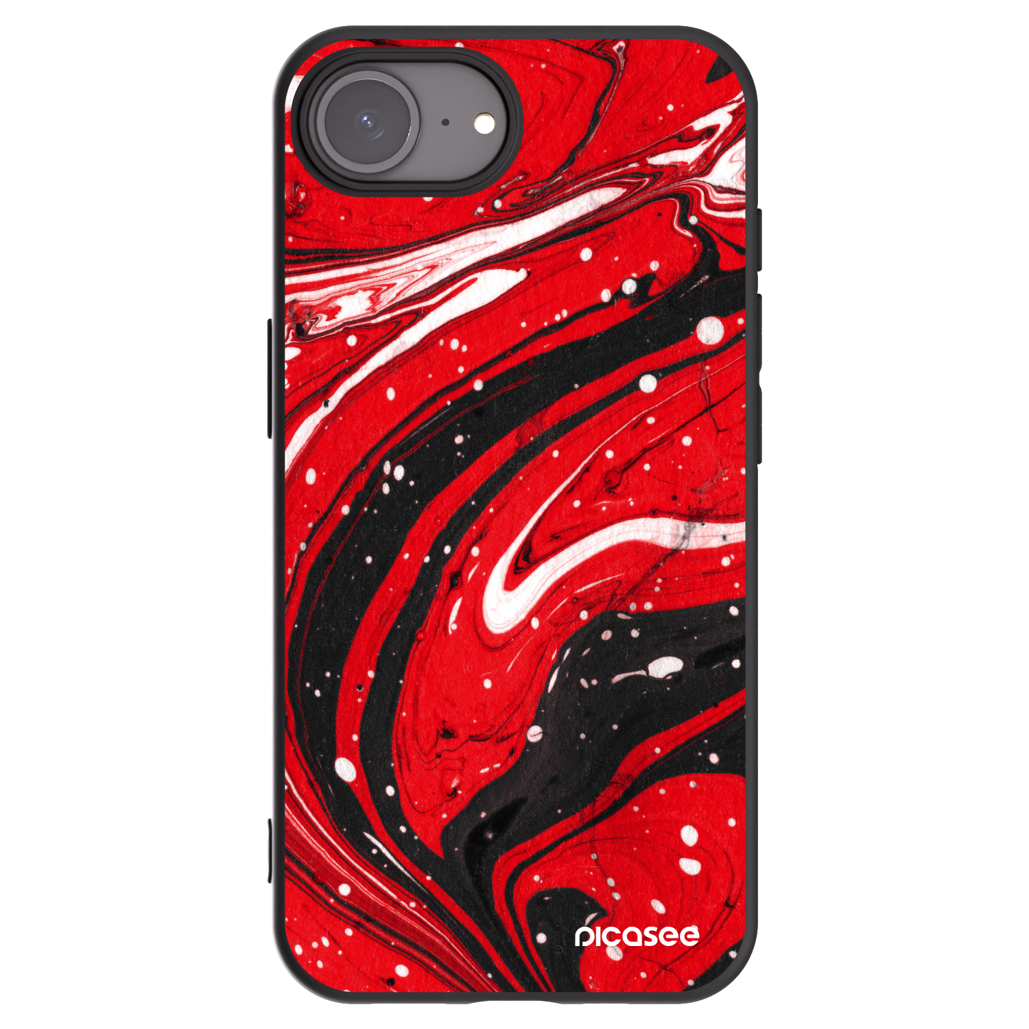 Picasee fekete szilikon tok az alábbi mobiltelefonokra Apple iPhone 16e - Red black