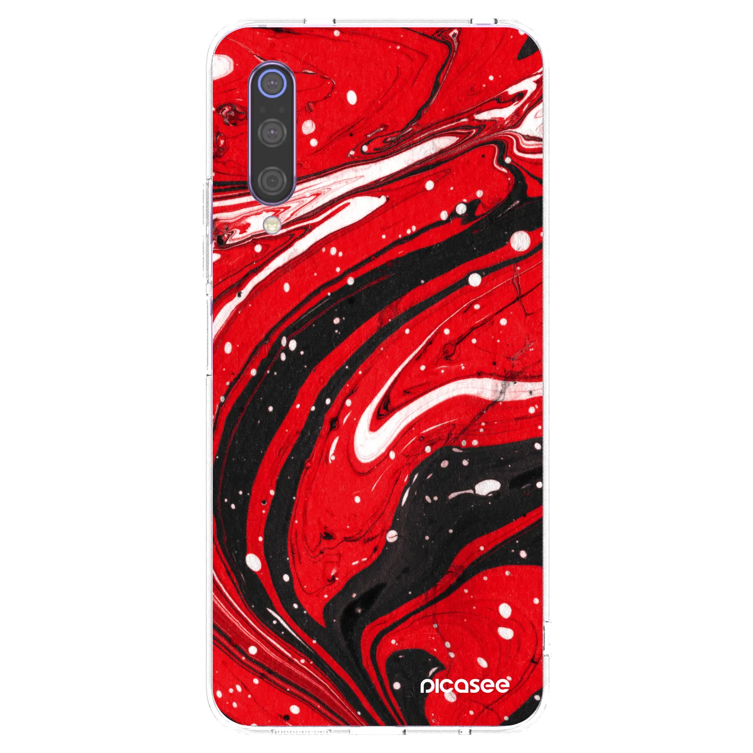 Picasee átlátszó szilikon tok az alábbi mobiltelefonokra Xiaomi Mi 9 - Red black