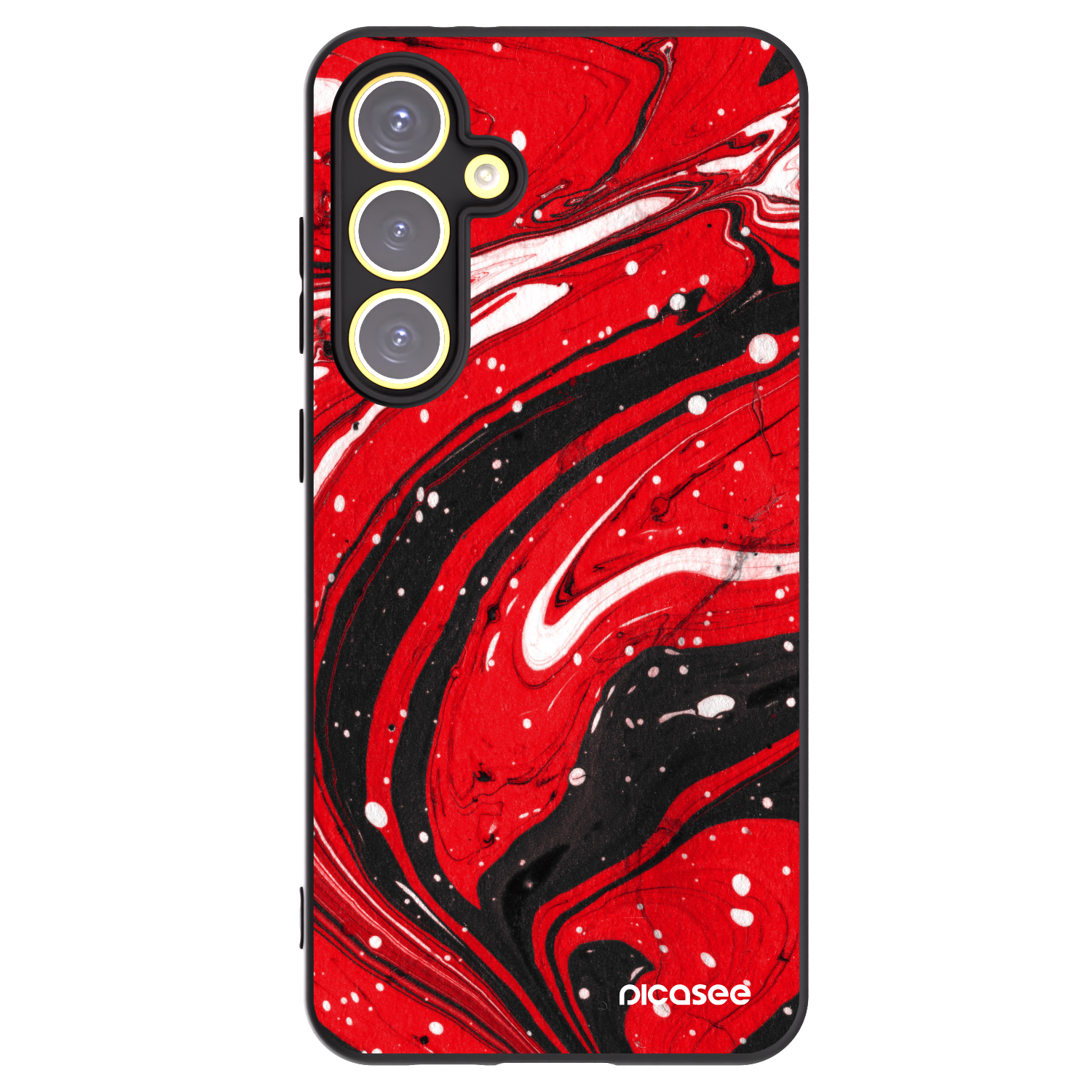 Picasee fekete szilikon tok az alábbi mobiltelefonokra Samsung Galaxy S24 FE S721B - Red black